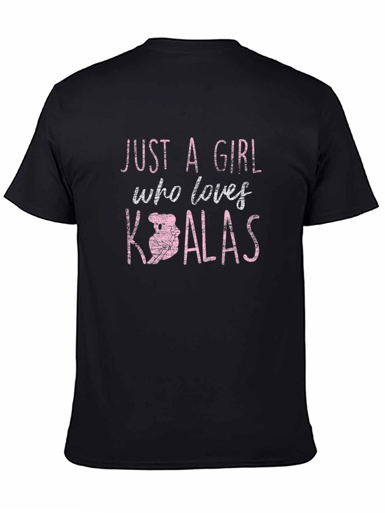 Black Just A Girl Who Loves Koalas Graphic Tee view 4