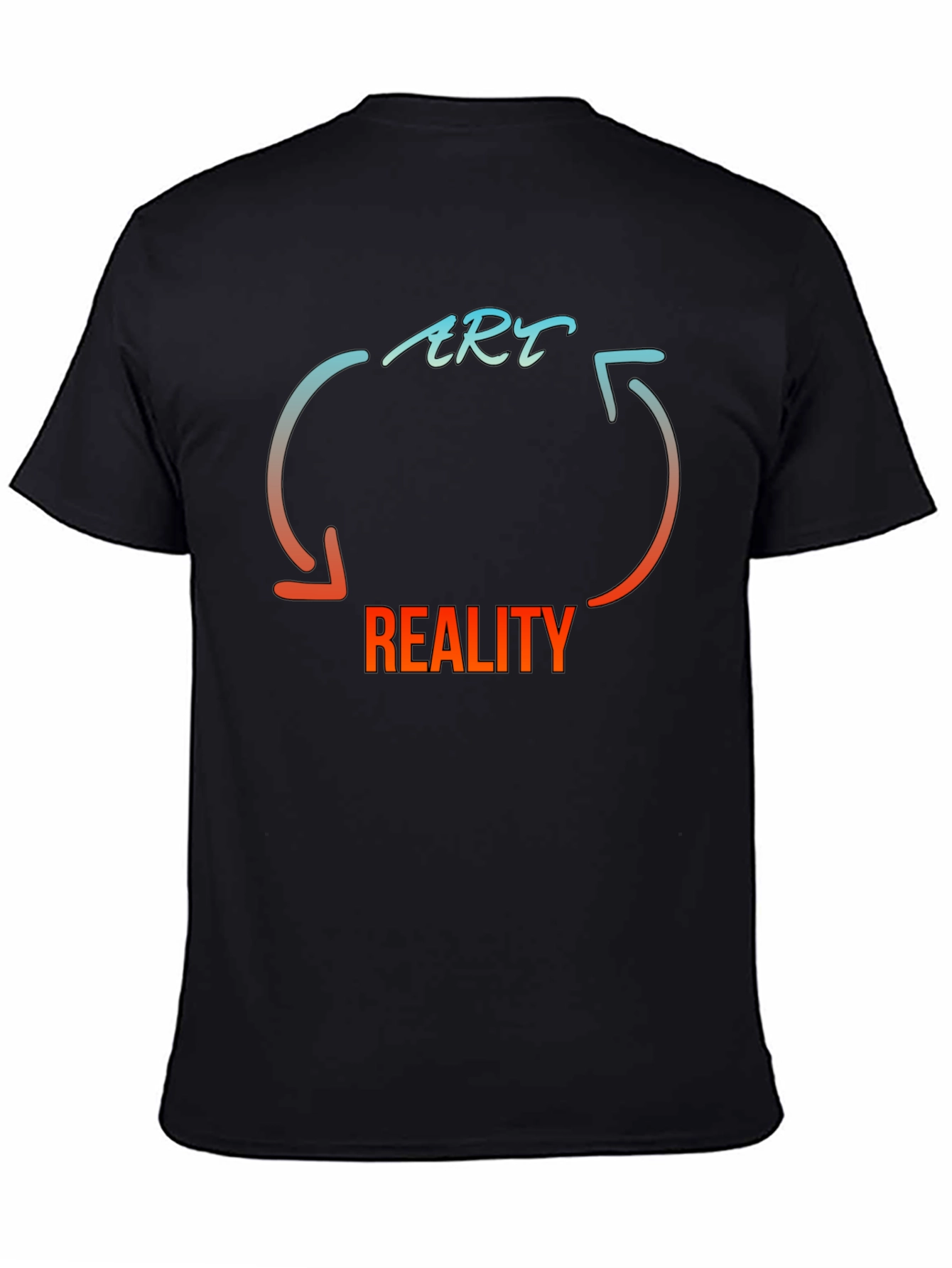 Black Art & Reality Graphic Print Black T-Shirt view 4