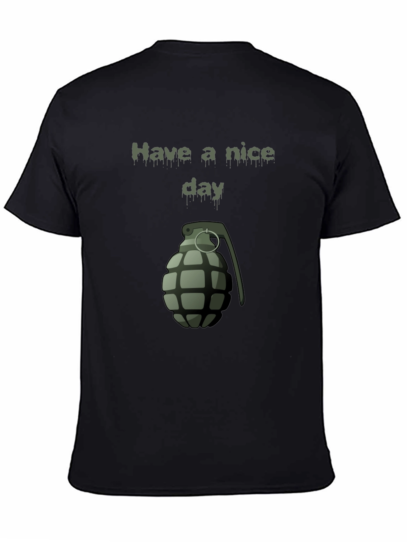 Black Have a Nice Day Grenade Graphic Tee - Black view 4