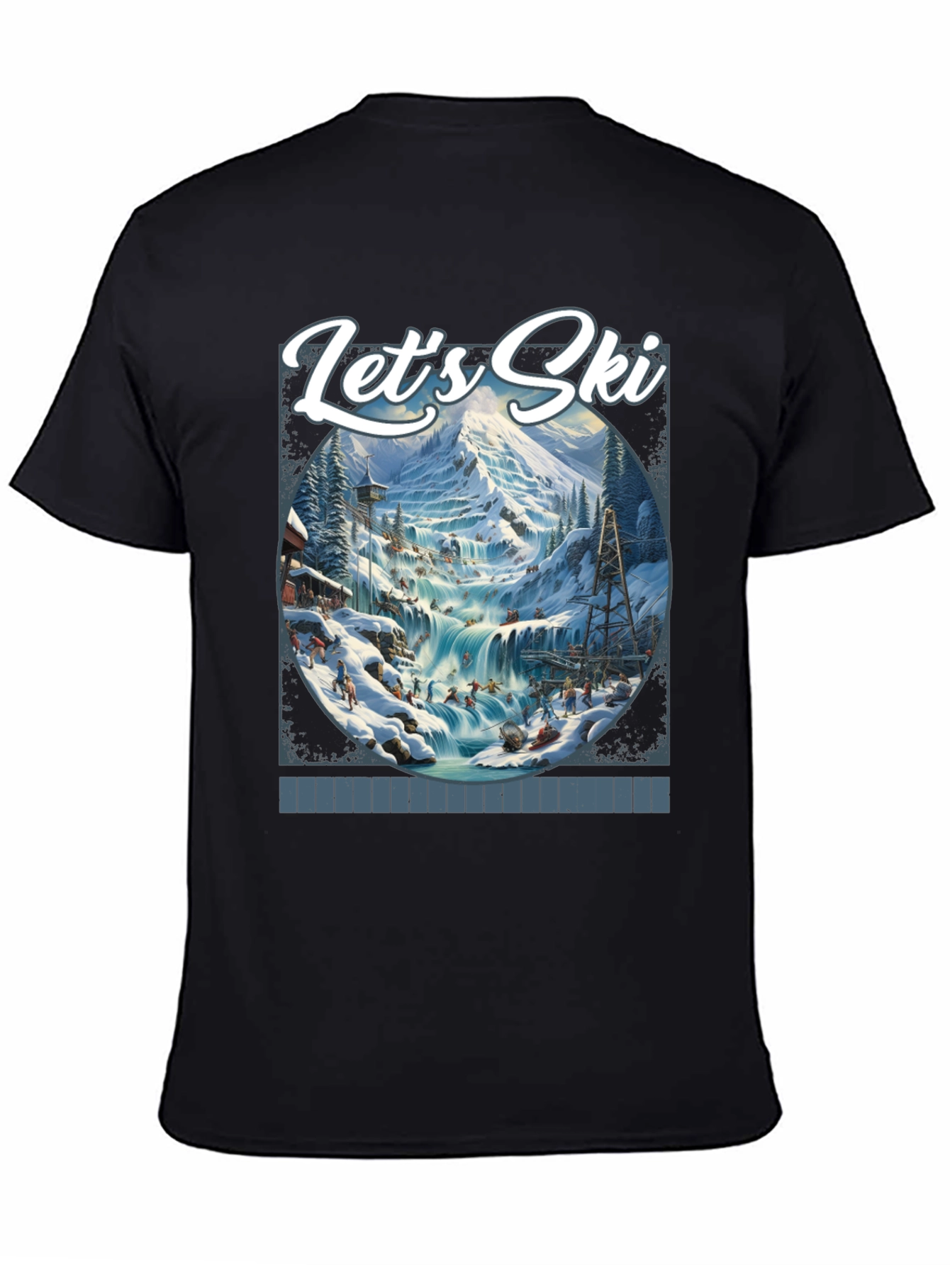 Black Let's Ski Graphic T-Shirt view 4