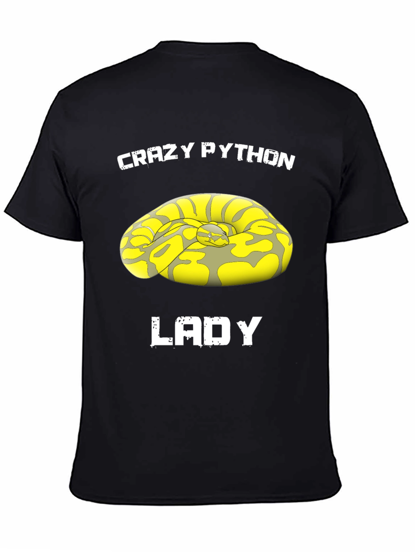 Black Crazy Python Lady Graphic T-Shirt view 4