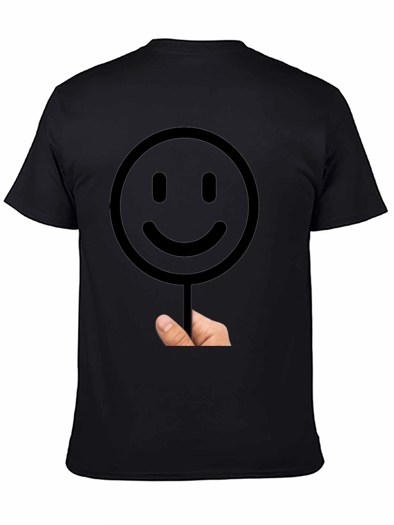 Black Smiley Face Graphic T-Shirt - Black view 4