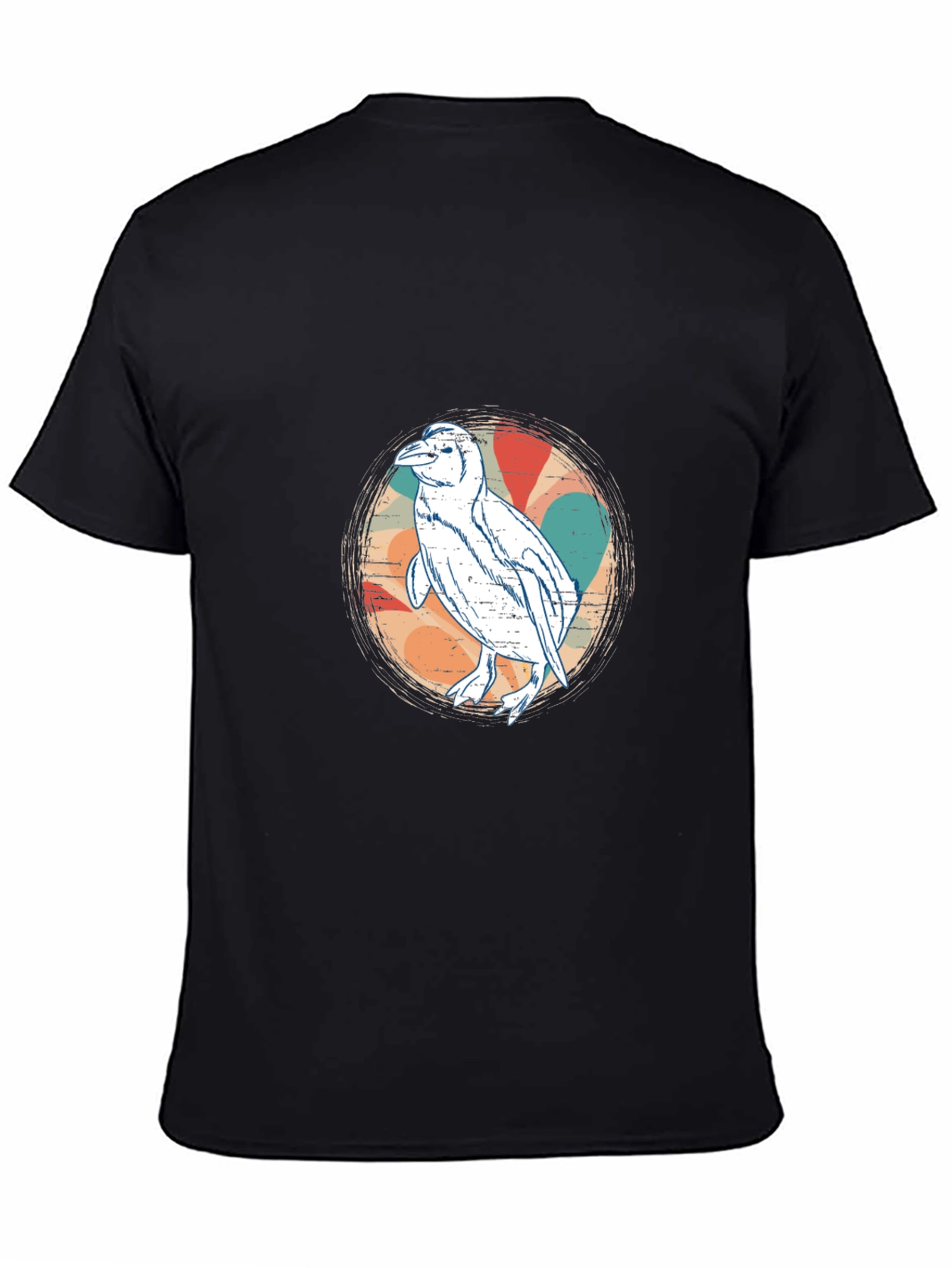 Black Retro Penguin Graphic Tee - Black view 4