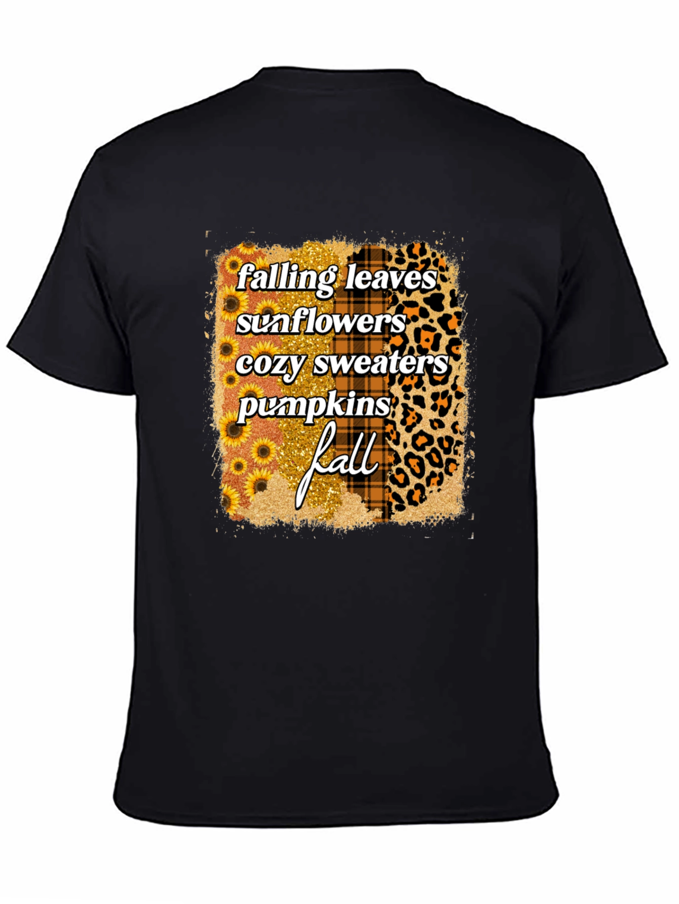 Black Fall Theme Graphic T-Shirt view 4