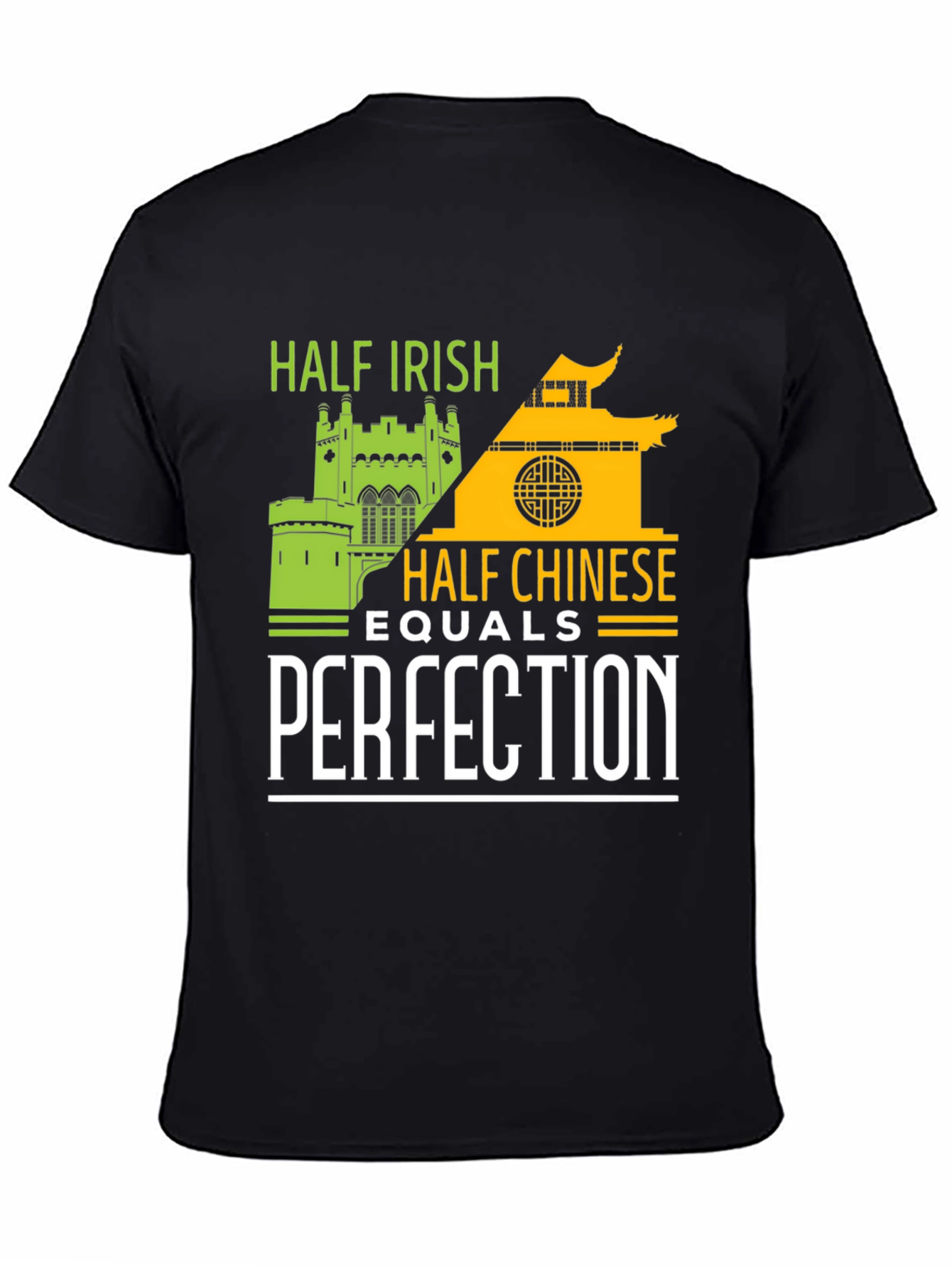 Black Half Irish Half Chinese Perfection Graphic Tee view 4