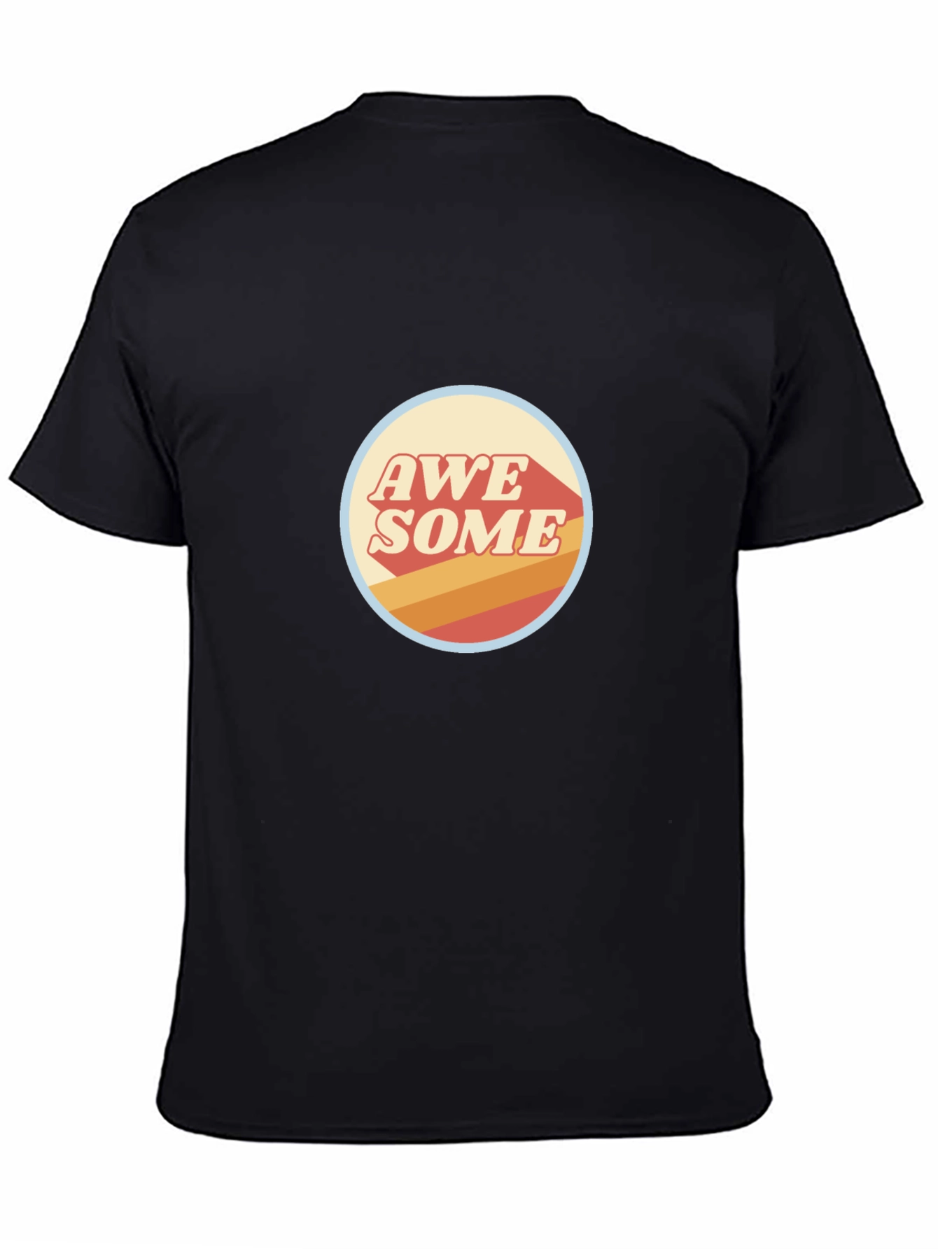 Black Awesome Retro Graphic Tee - Stylish Black T-Shirt view 4