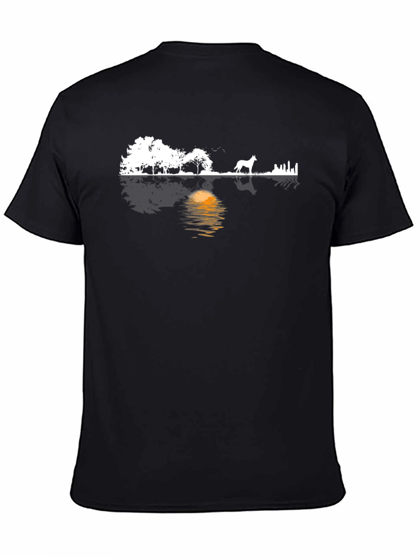 Black Sunset Silhouette Graphic Tee - Black view 4