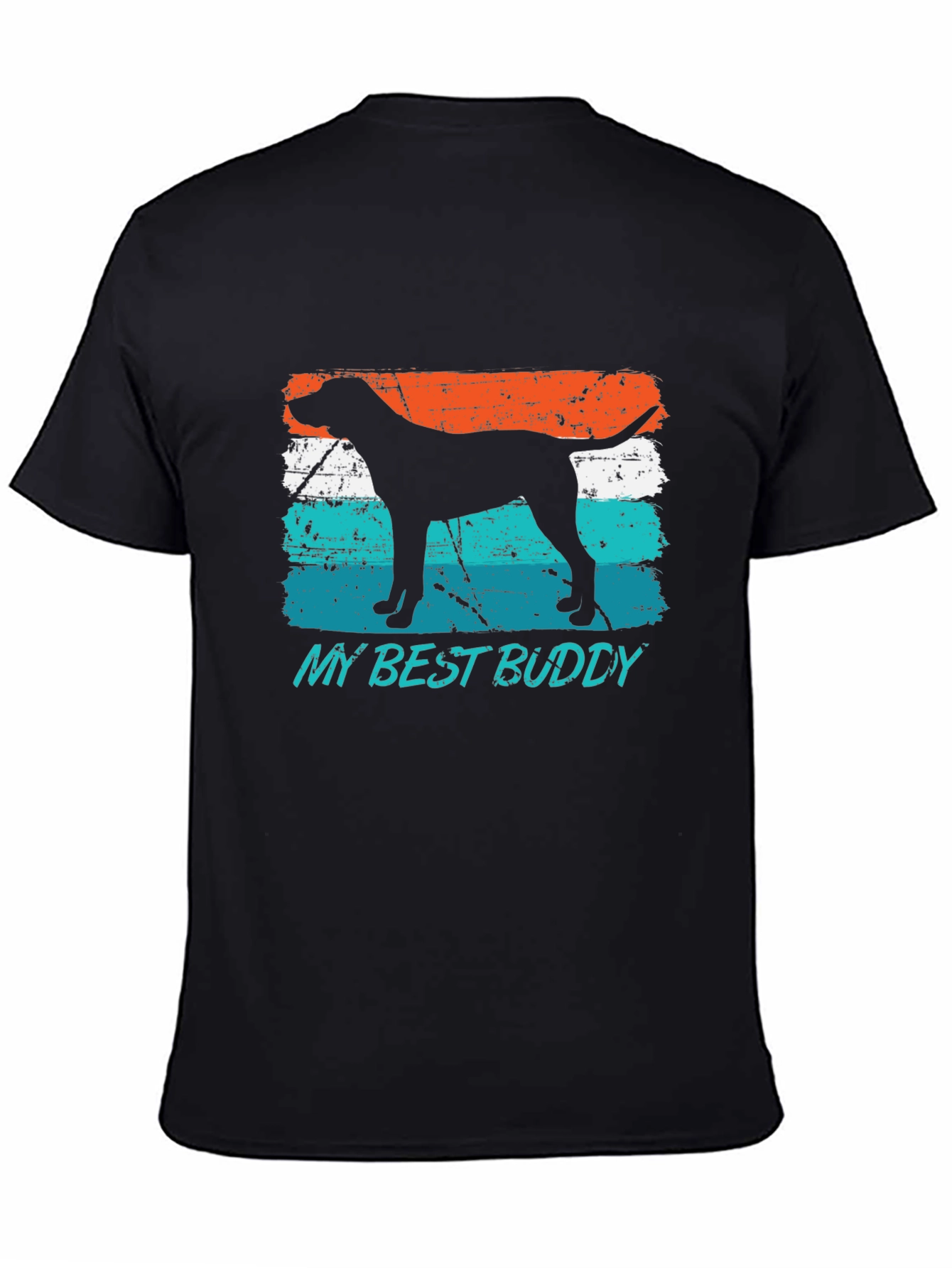 Black My Best Buddy Dog Silhouette Tee view 4