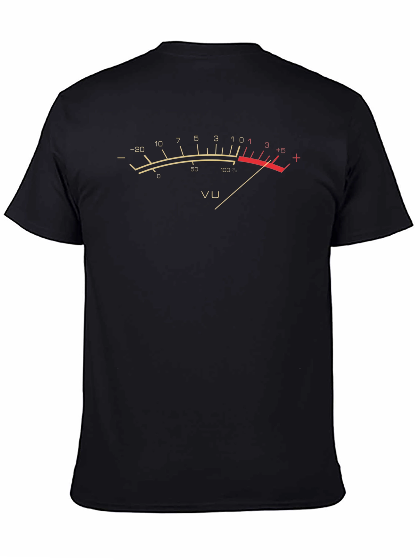 Black VU Meter Graphic T-Shirt - Retro Audio Engineer Tee view 4