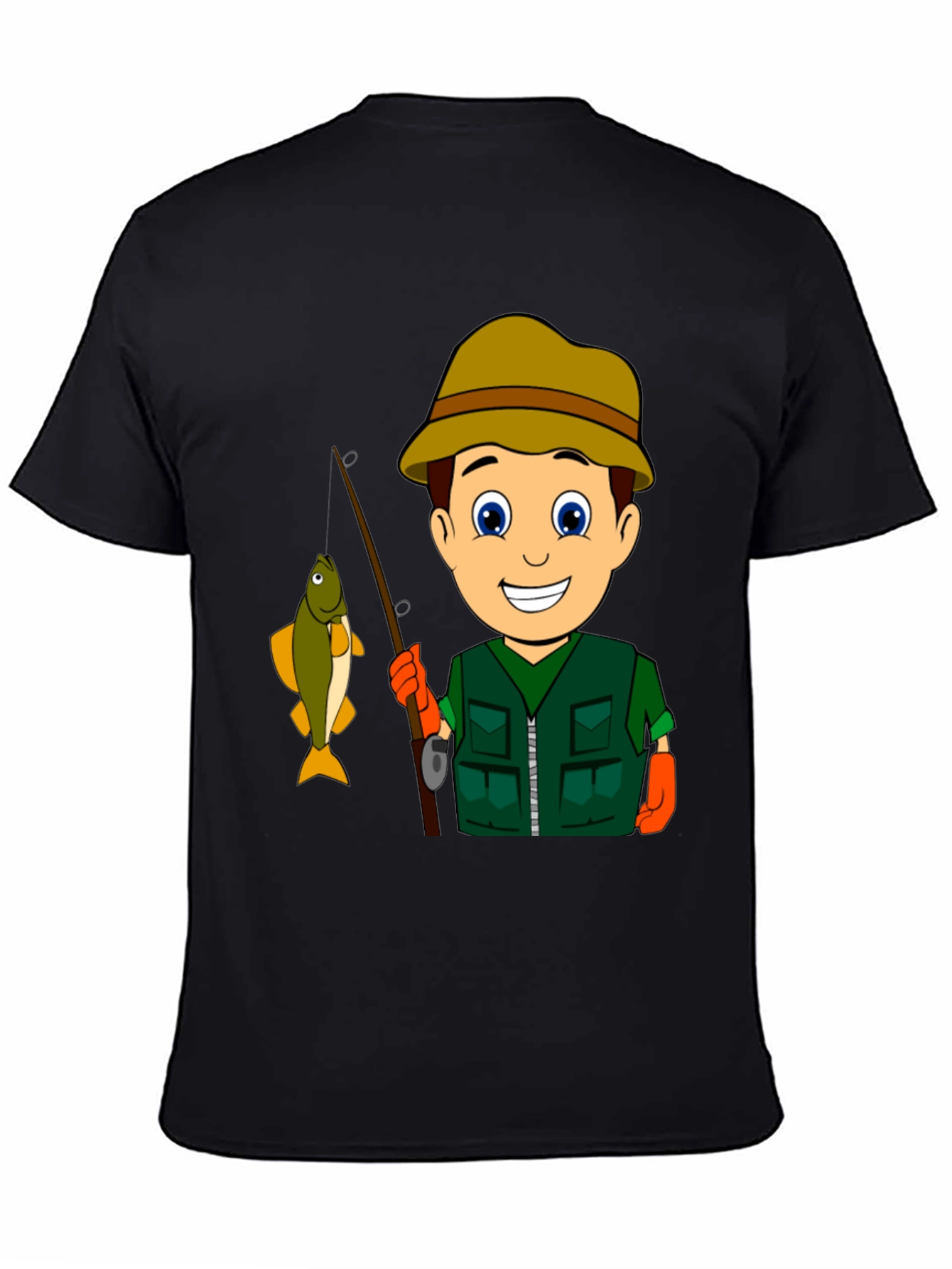 Black Fishing Boy T-Shirt view 4