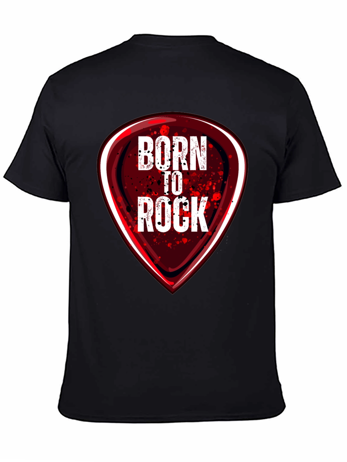 Black Born to Rock Graphic T-Shirt - Music Lover Tee view 4
