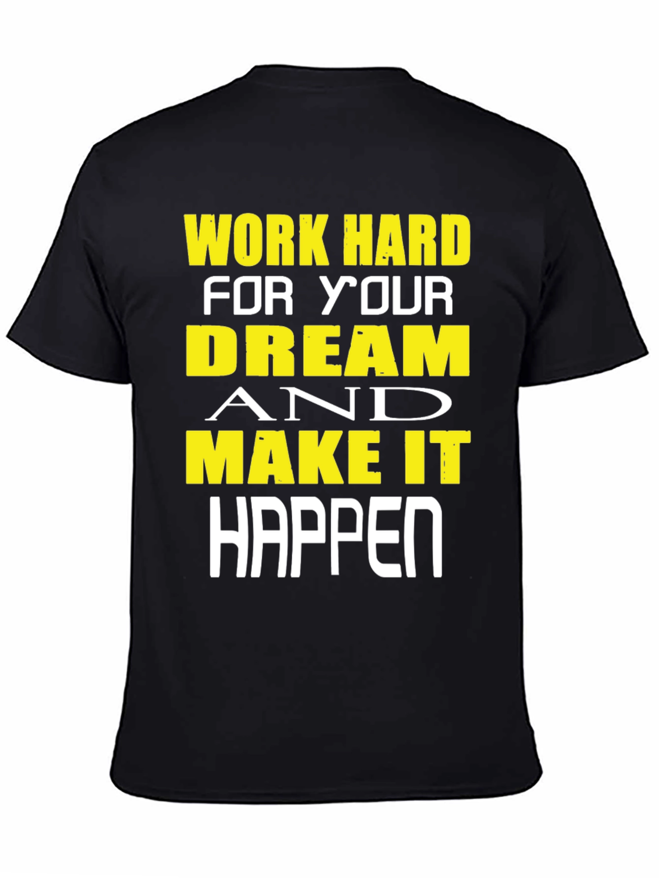 Black Motivational T-Shirt: Work Hard, Dream Big view 4