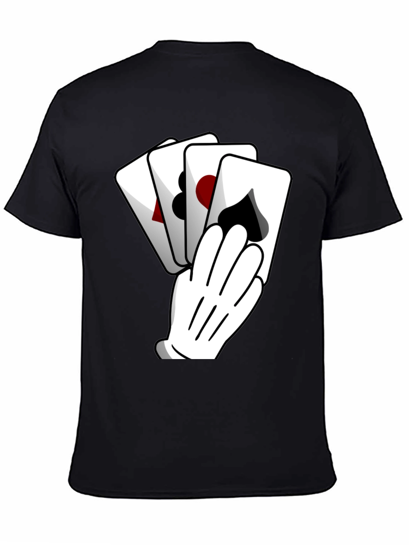Black Playing Card Hand Black Graphic Tee view 4