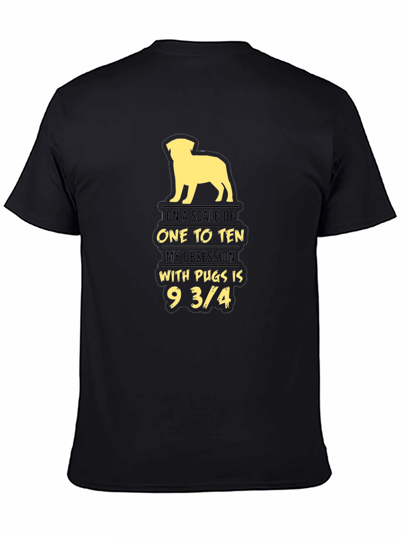 Black Pug Obsession T-Shirt - Unisex Graphic Tee view 4