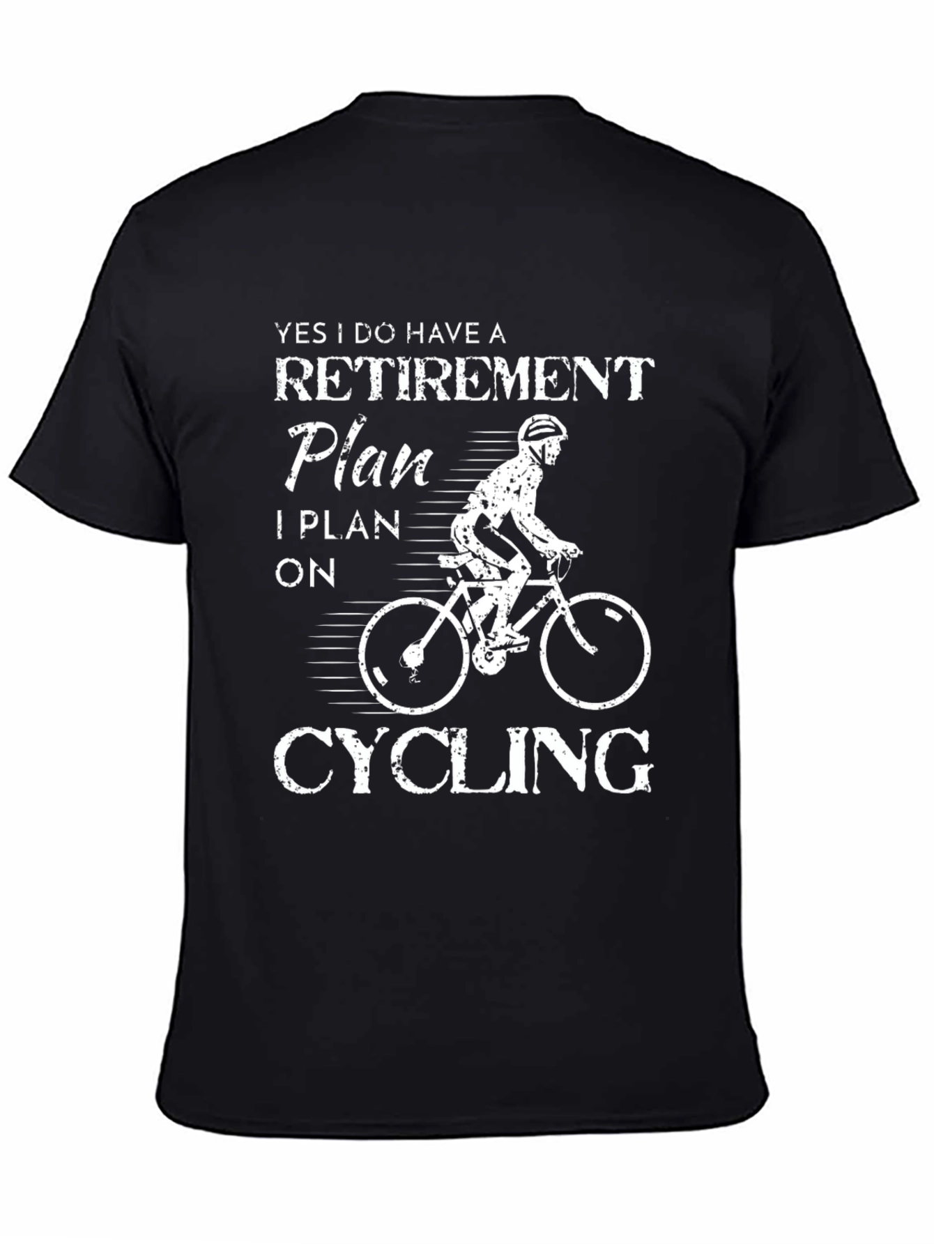 Black Retirement Plan Cycling T-Shirt - Perfect for Cyclists view 4