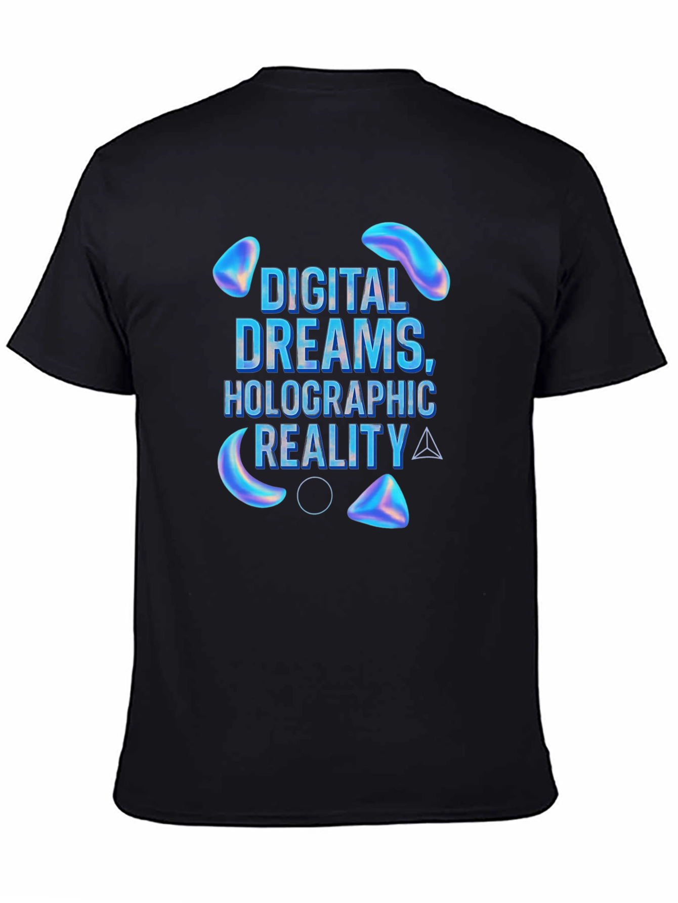 Black Digital Dreams Holographic Reality T-Shirt view 4