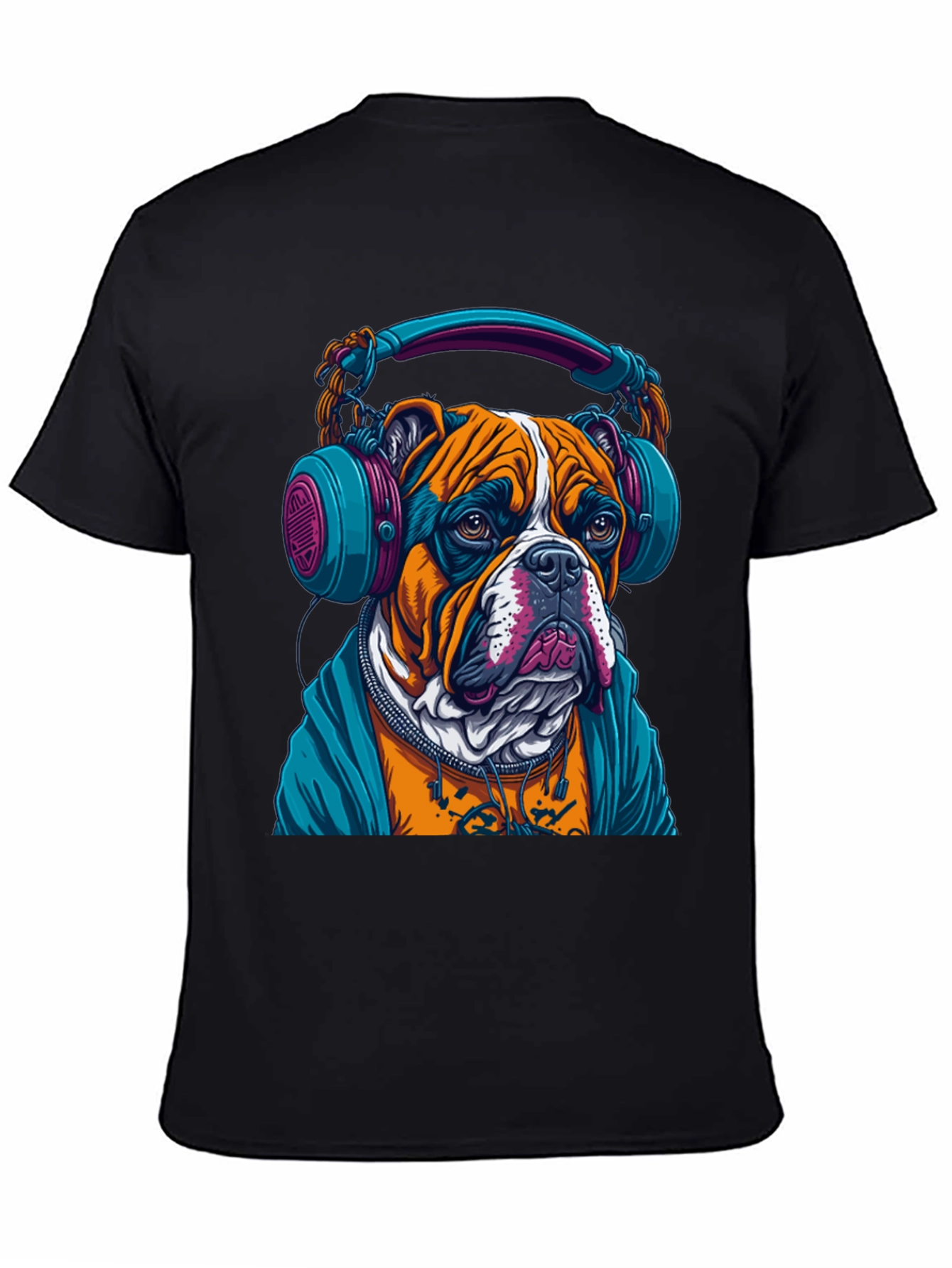 Black Bulldog DJ Graphic Tee - Cool & Trendy! view 4