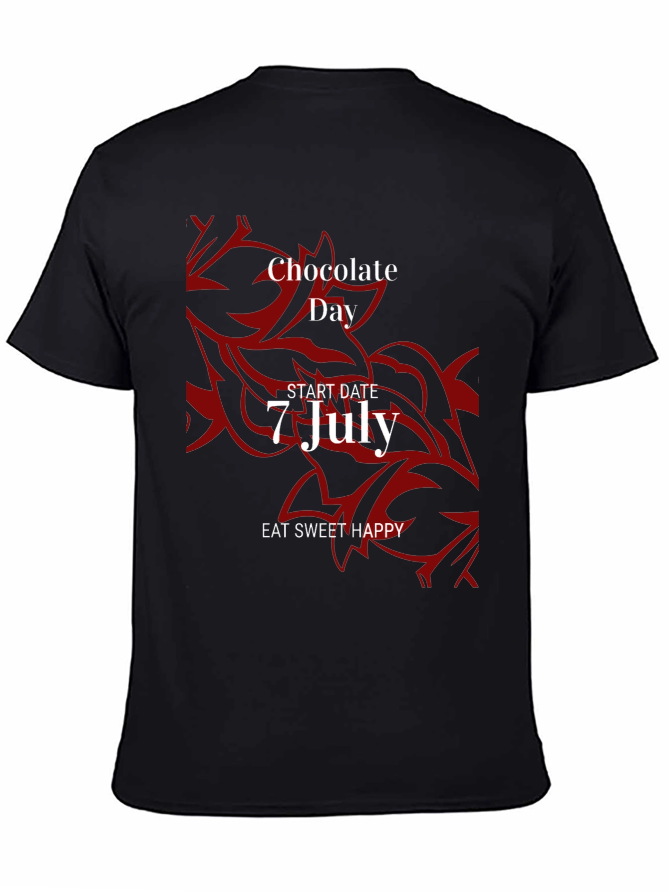 Black Chocolate Day Tee - Eat Sweet Happy view 4
