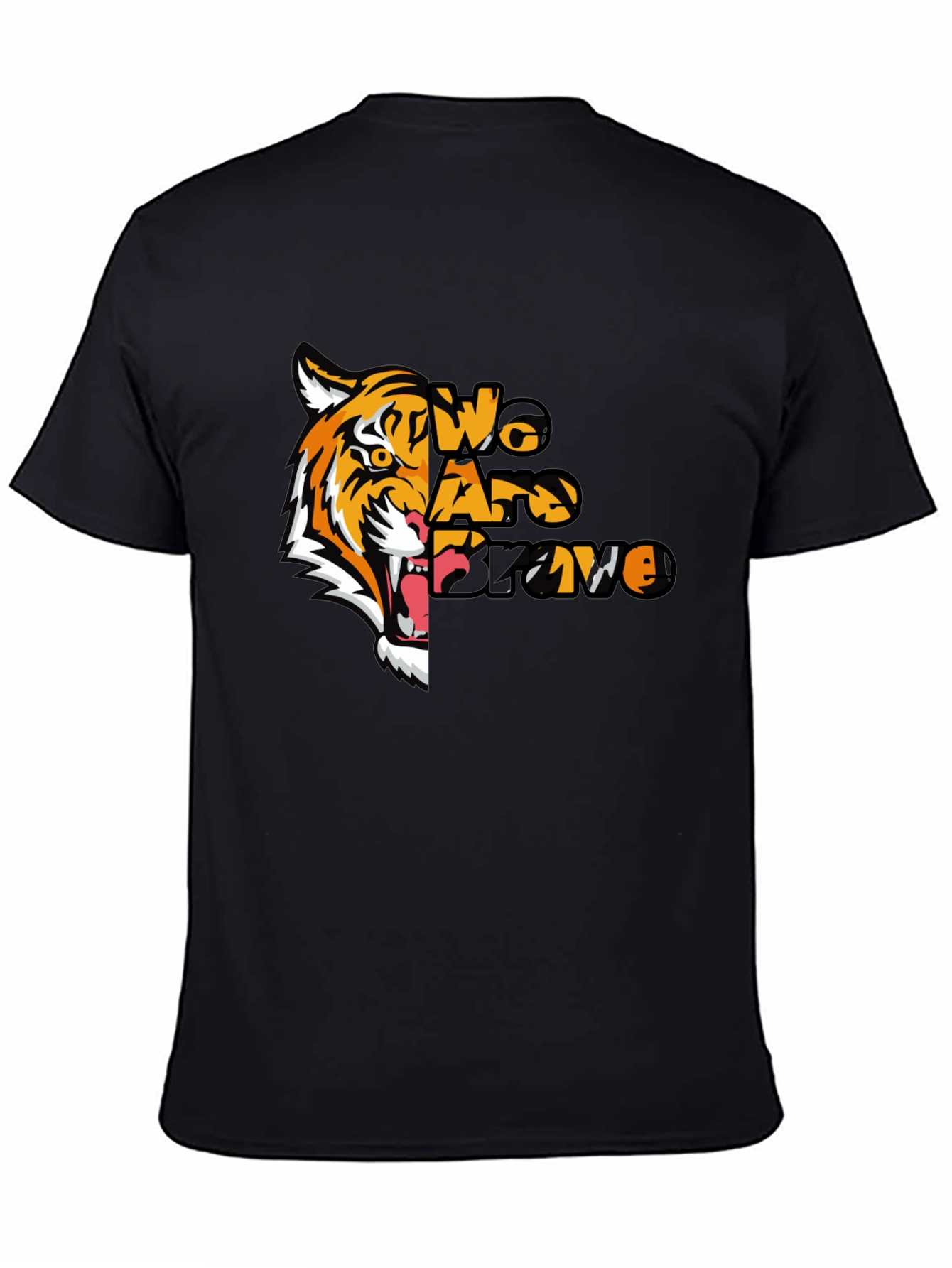 Black We Are Brave Tiger Graphic T-Shirt - Black view 4