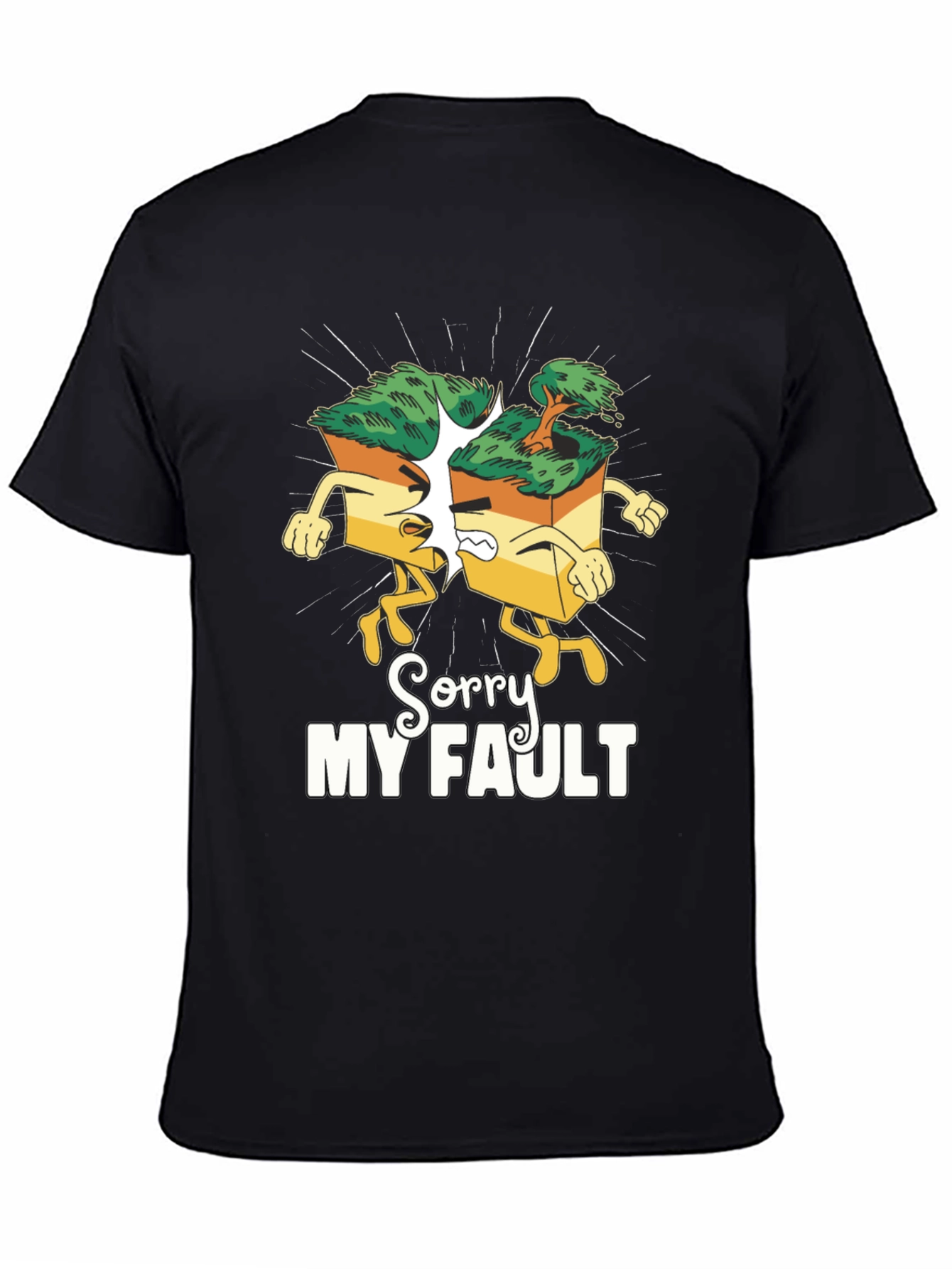 Black Sorry My Fault T-Shirt - Funny Bonsai Tree Design view 4