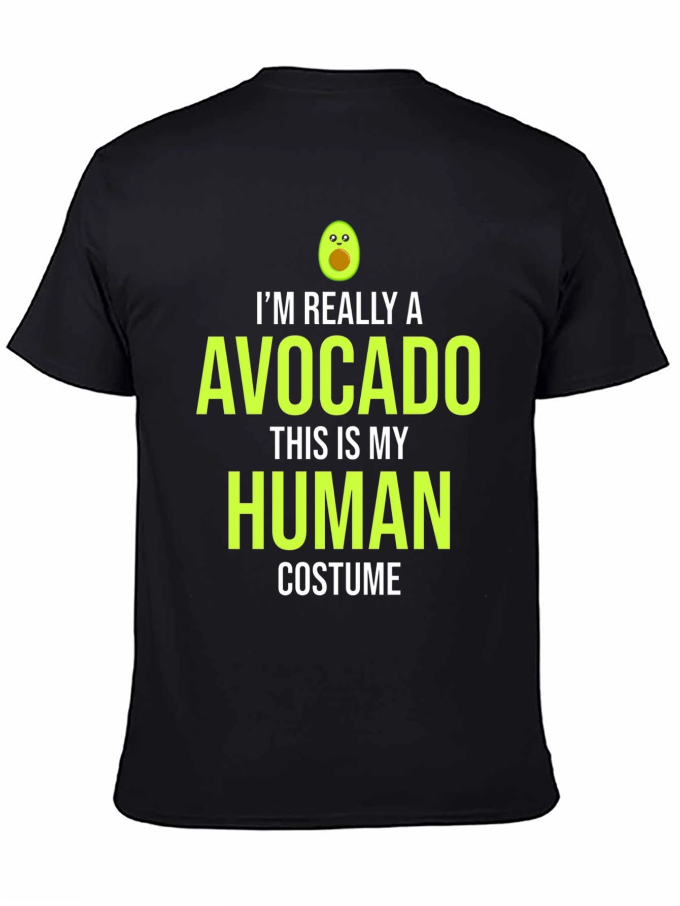 Black Avocado Human Costume T-Shirt - Funny Halloween Tee view 4