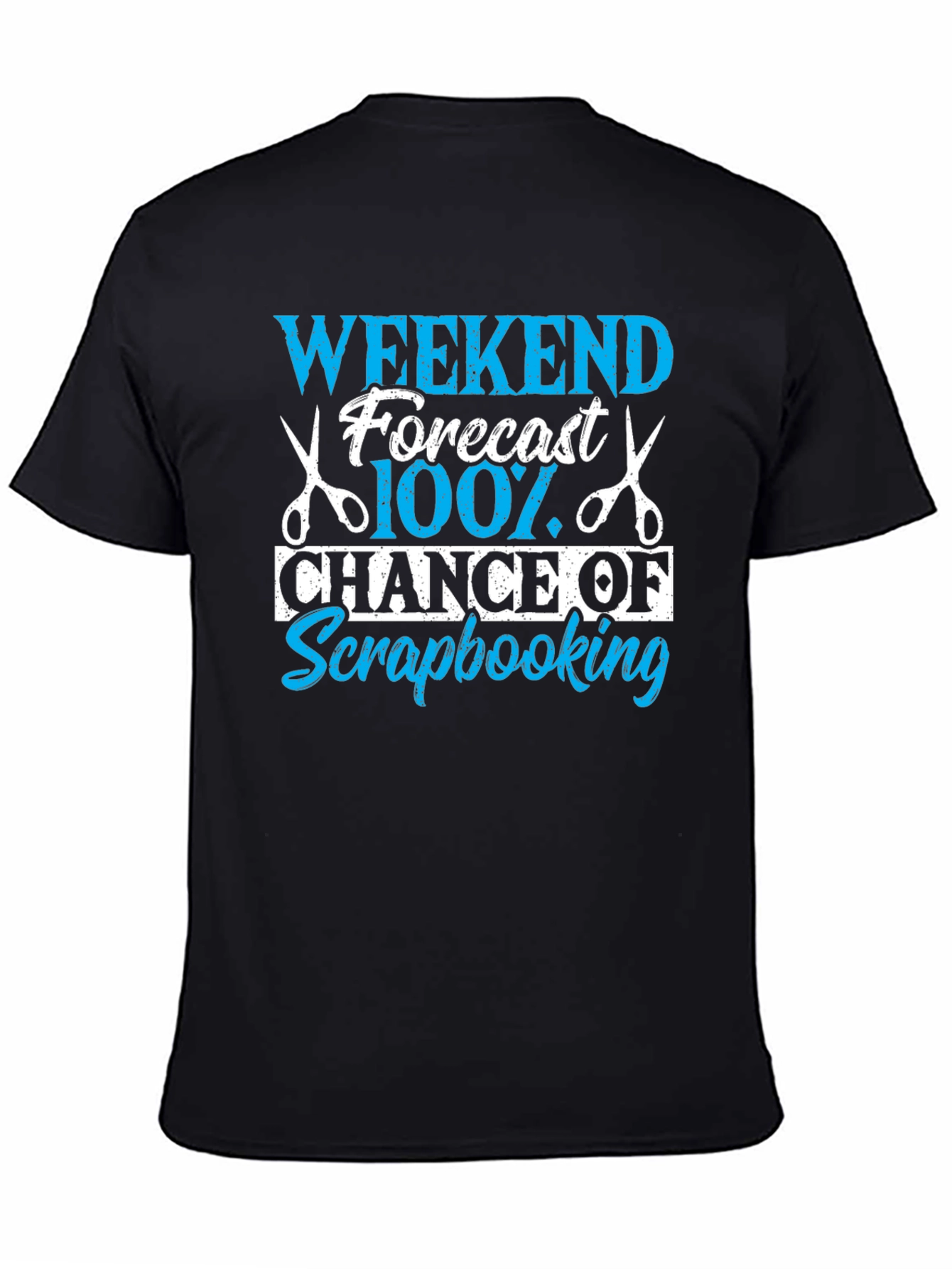 Black Scrapbooking Weekend Forecast T-Shirt view 4
