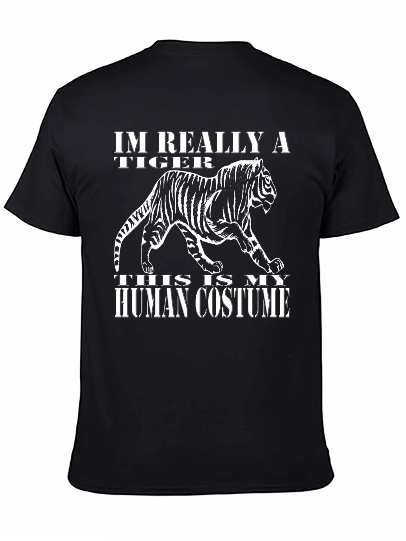Black I'm Really a Tiger Graphic T-Shirt view 4
