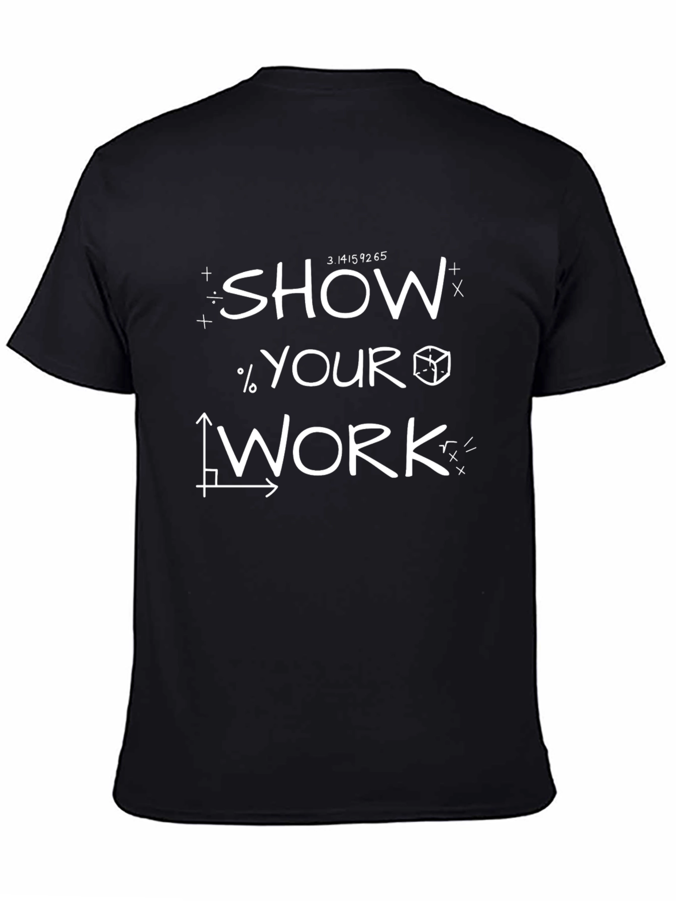 Black Show Your Work Math T-Shirt - Black Cotton Blend view 4