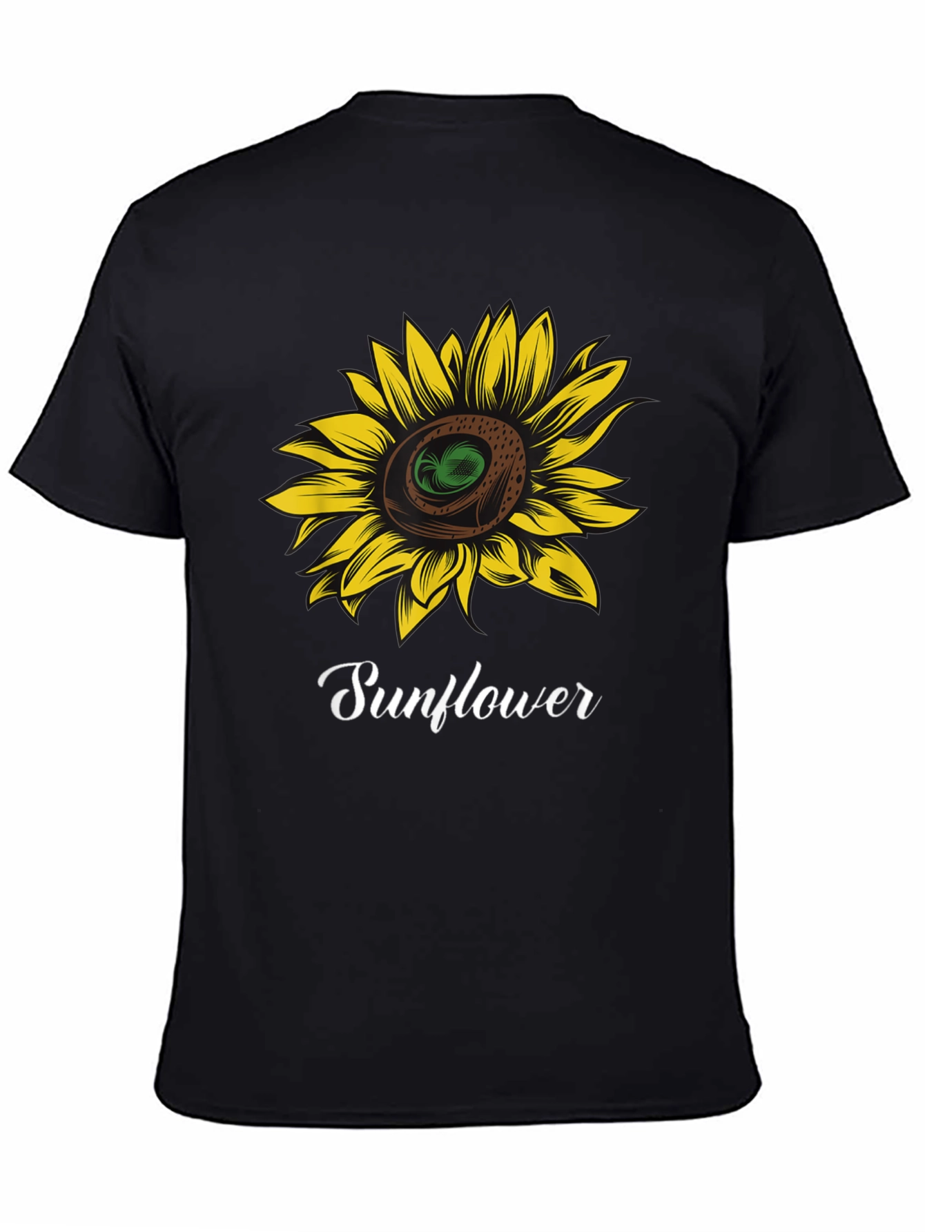 Black Sunflower Graphic T-Shirt - Stylish Black Tee view 4