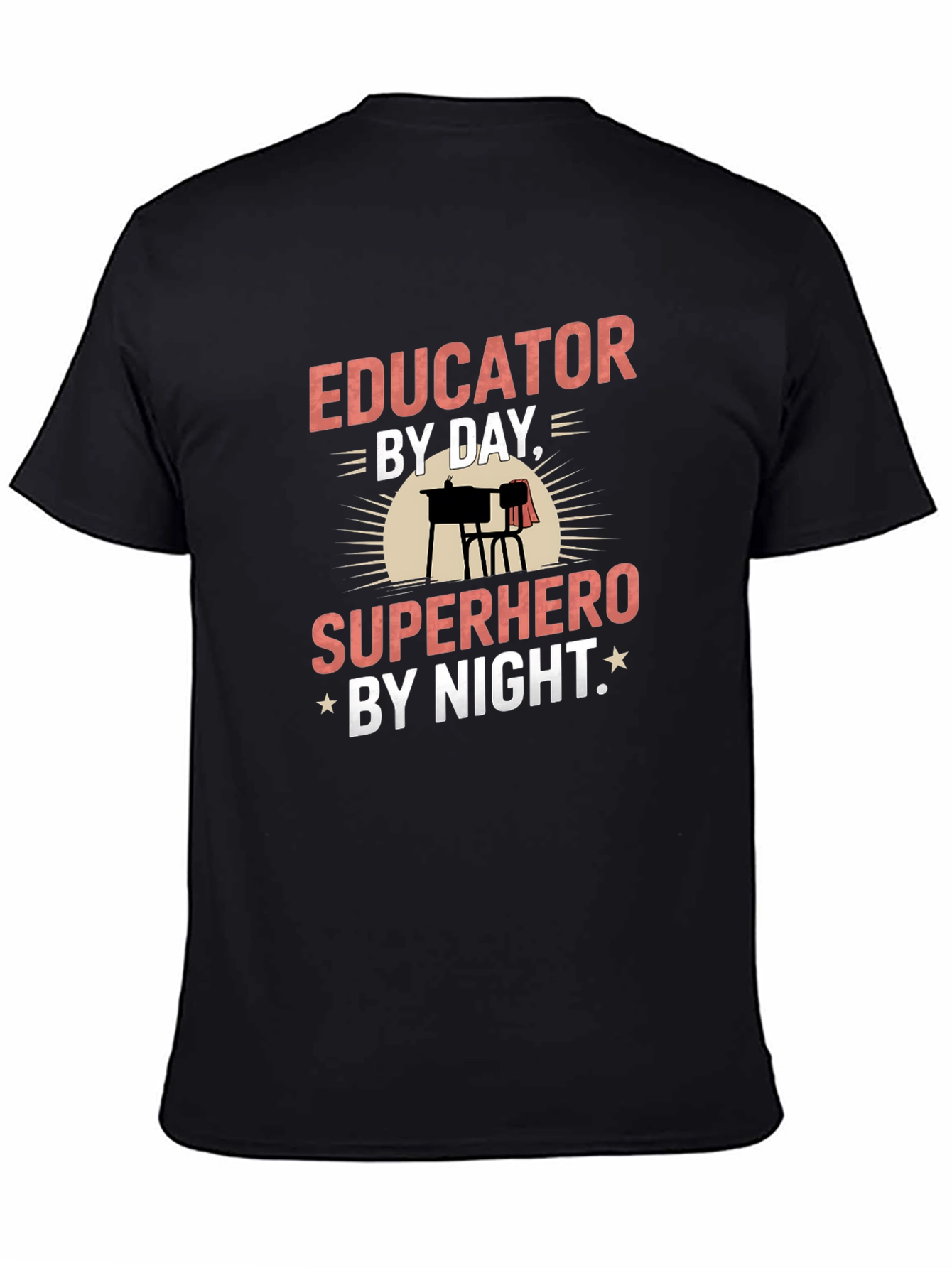 Black Educator Superhero T-Shirt view 4