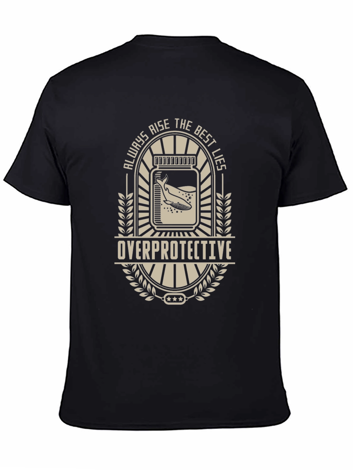 Black Overprotective Whale Graphic Tee view 4