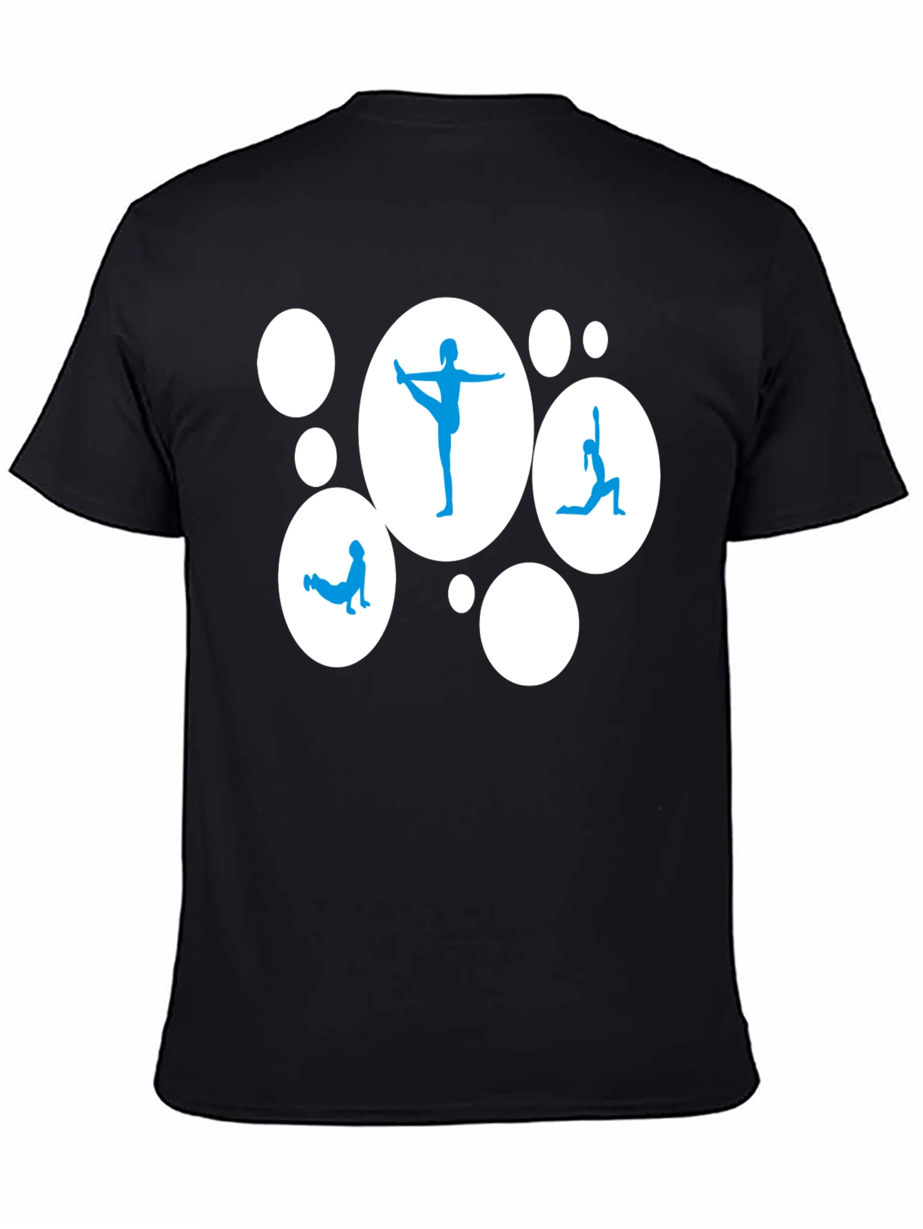 Black Yoga Pose Graphic Tee - Black Casual Shirt view 4