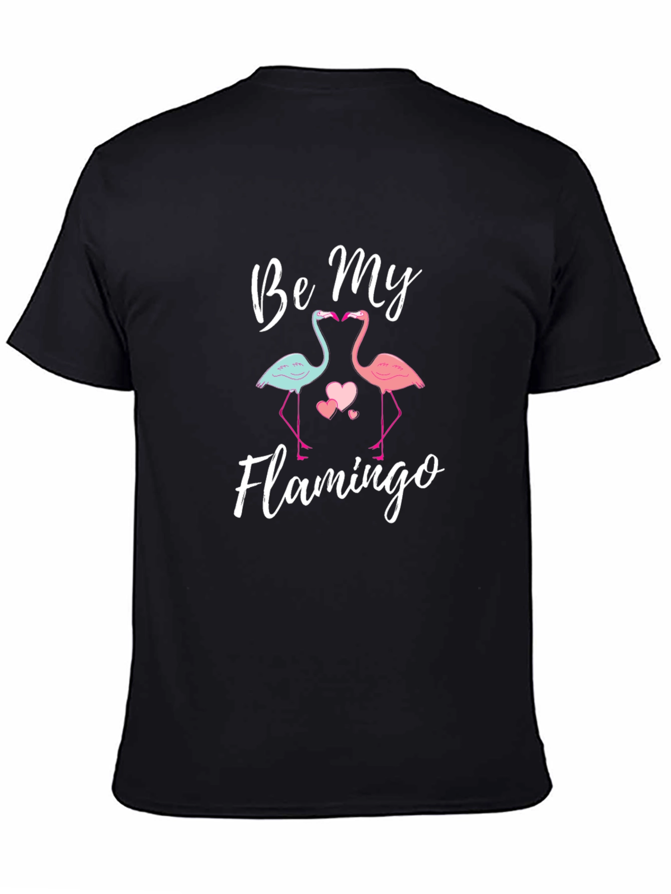Black Be My Flamingo Graphic Tee Shirt view 4