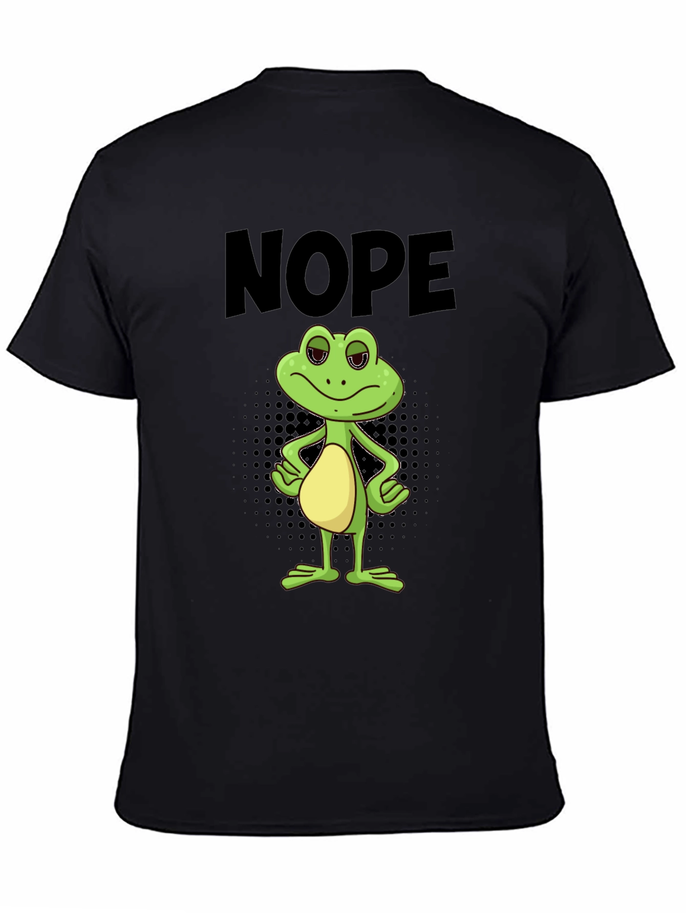 Black Nope Frog Graphic Tee - Men's Black T-Shirt view 4