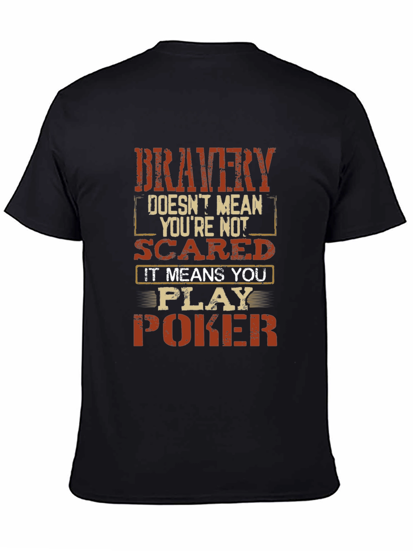 Black Bravery Poker T-Shirt - Bold Graphic Tee view 4