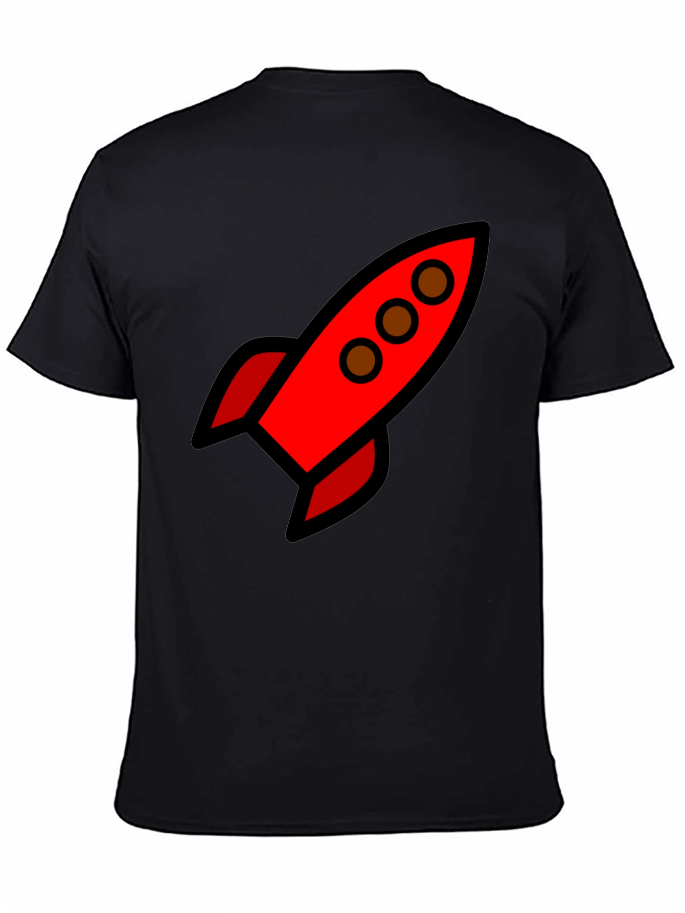 Black Retro Rocket Black T-Shirt view 4