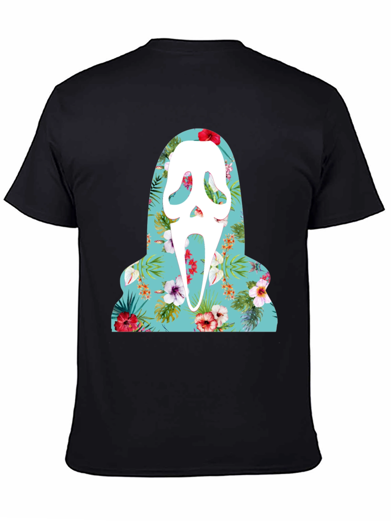 Black Floral Scream Ghost T-Shirt view 4