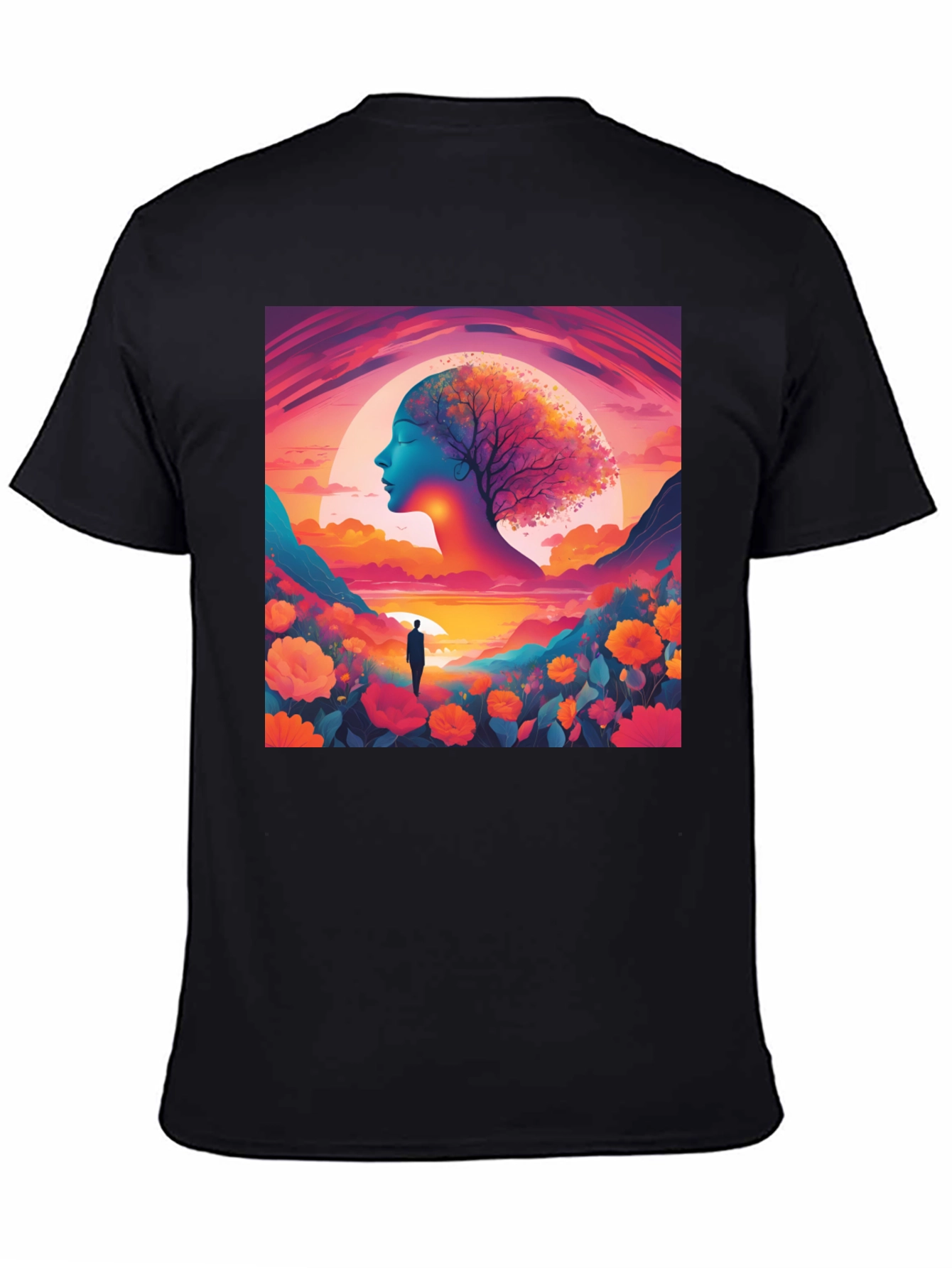 Black Nature's Dream T-Shirt - Artistic Graphic Tee view 4