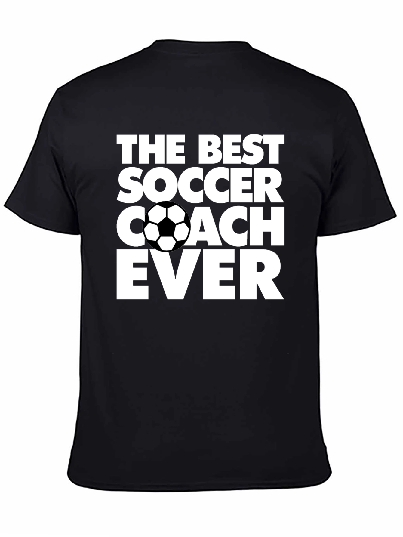 Black Best Soccer Coach Ever Graphic T-Shirt view 4
