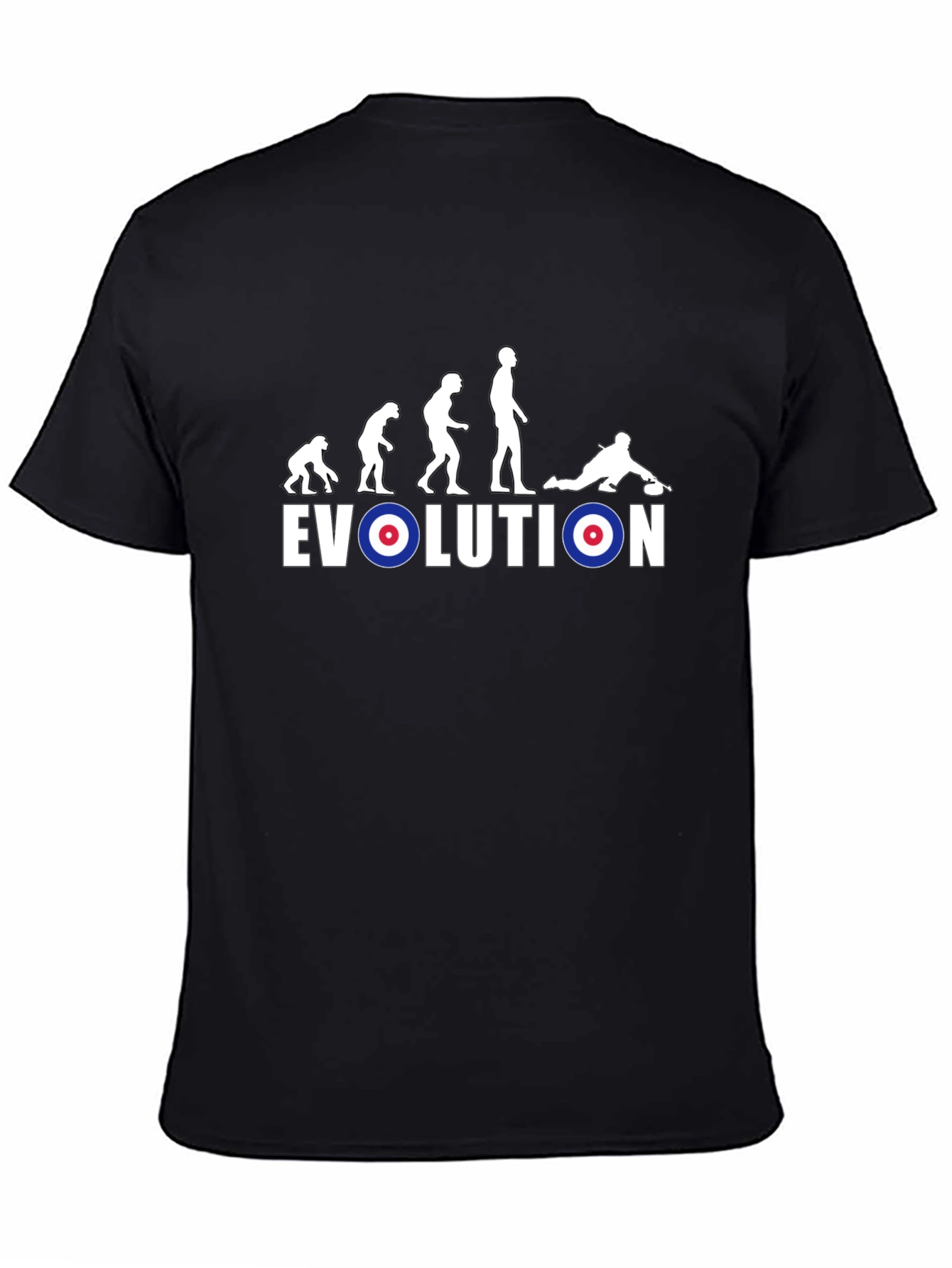 Black Evolution of Curling T-Shirt - Novelty Graphic Tee view 4