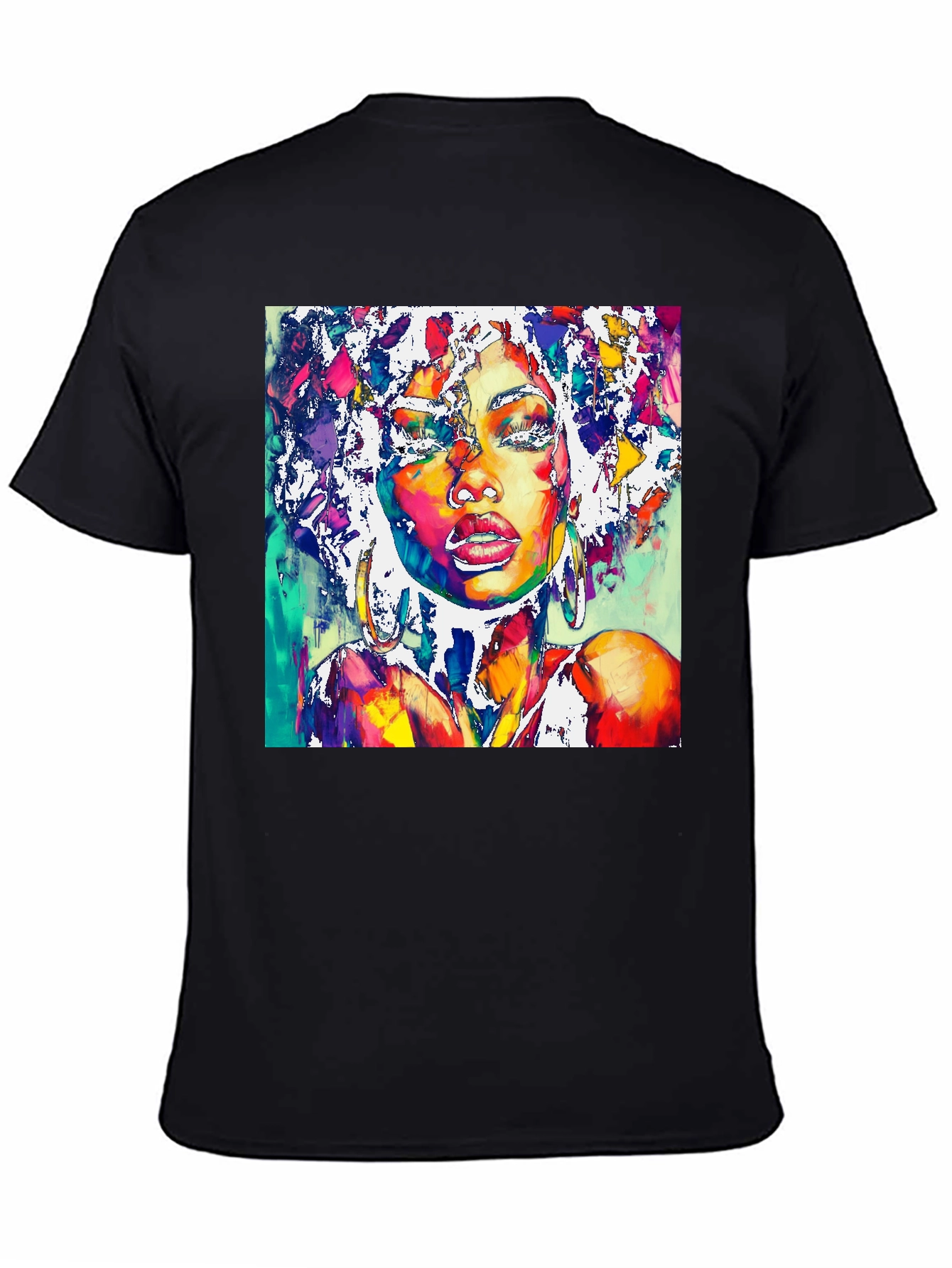 Black Vibrant Woman Portrait Graphic T-Shirt view 4