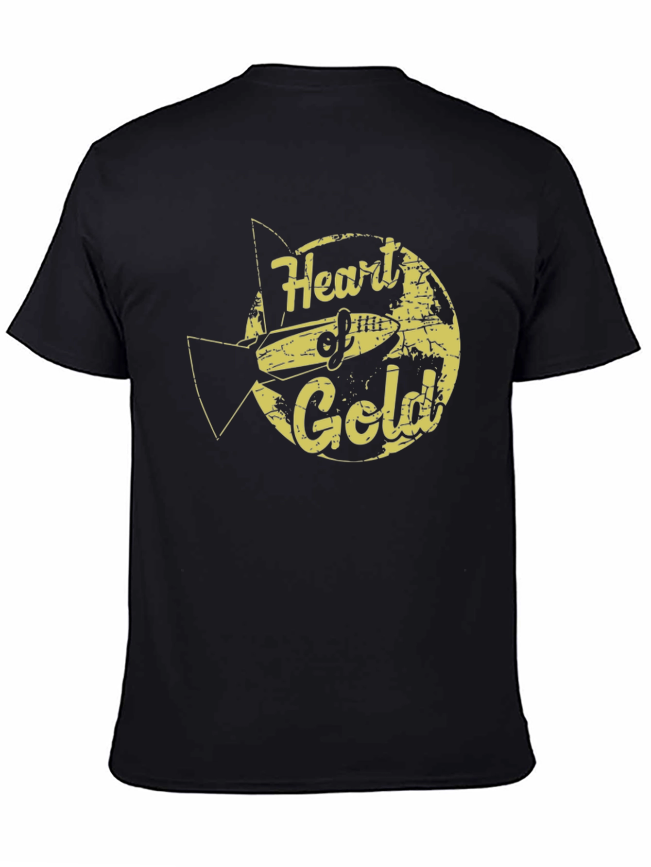 Black Heart of Gold Graphic T-Shirt - Black Crew Neck view 4