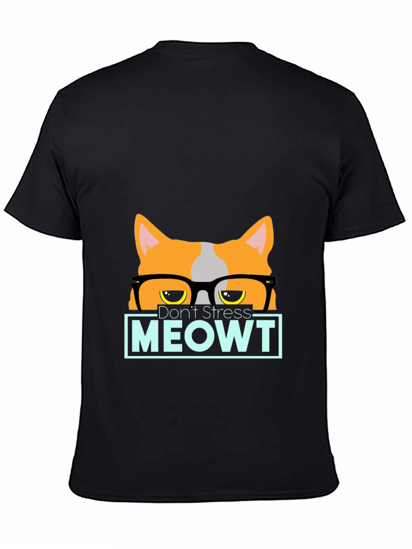 Black Don't Stress MEOWT Cat Graphic Tee view 4