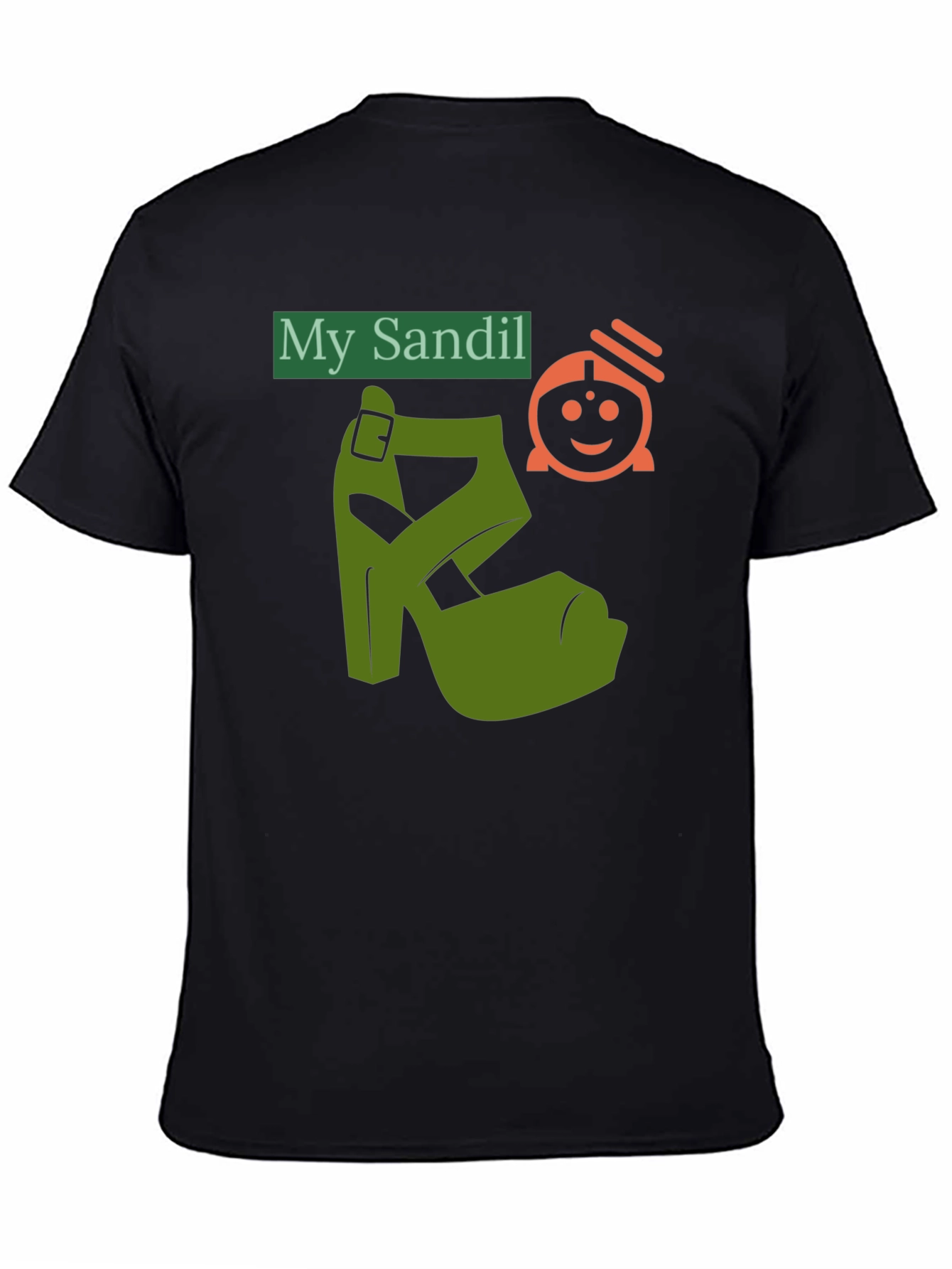 Black Novelty T-Shirt: "My Sandil" Graphic Tee view 4