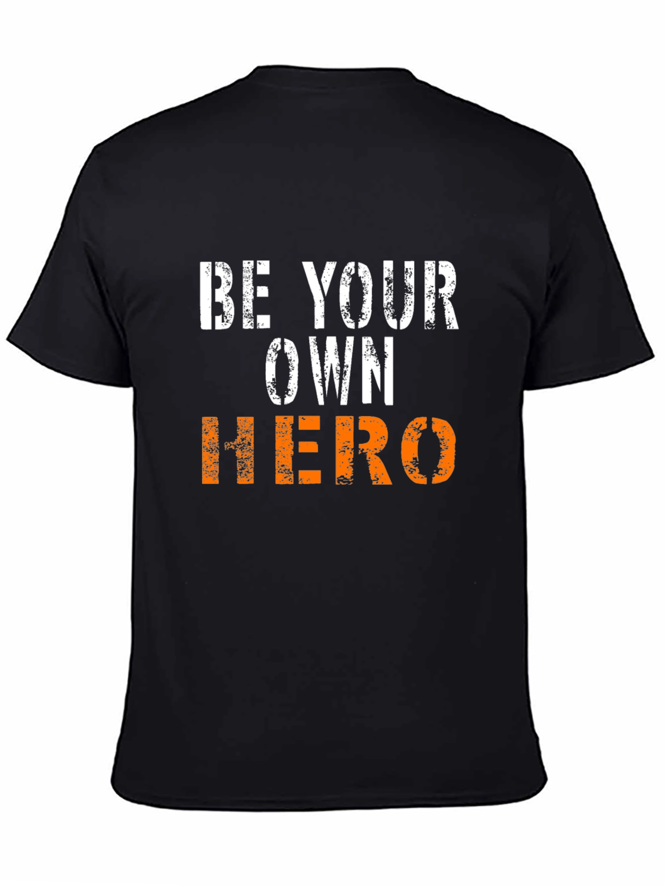 Black Be Your Own Hero Graphic Tee - Motivational Shirt view 4