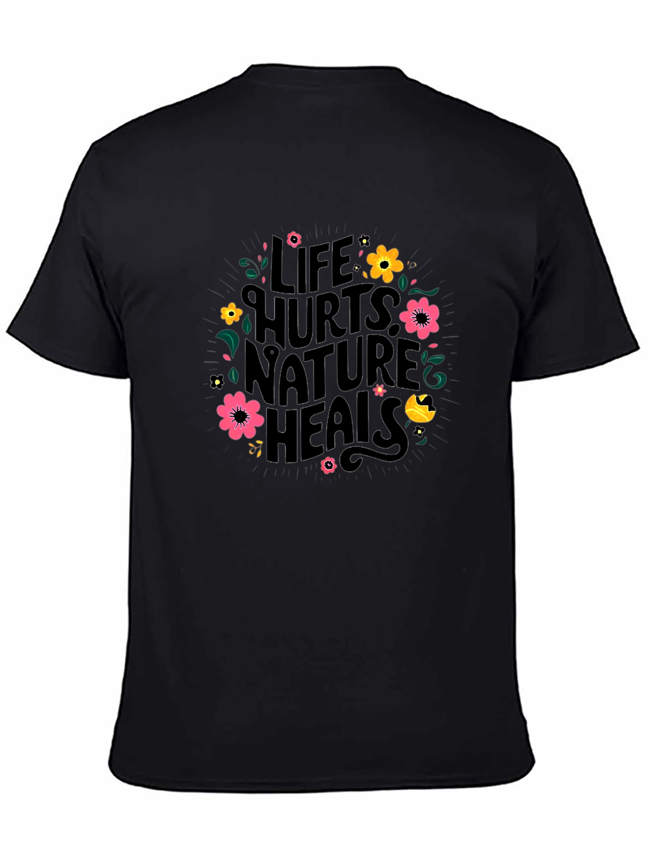 Black Life Hurts Nature Heals Graphic T-Shirt view 4