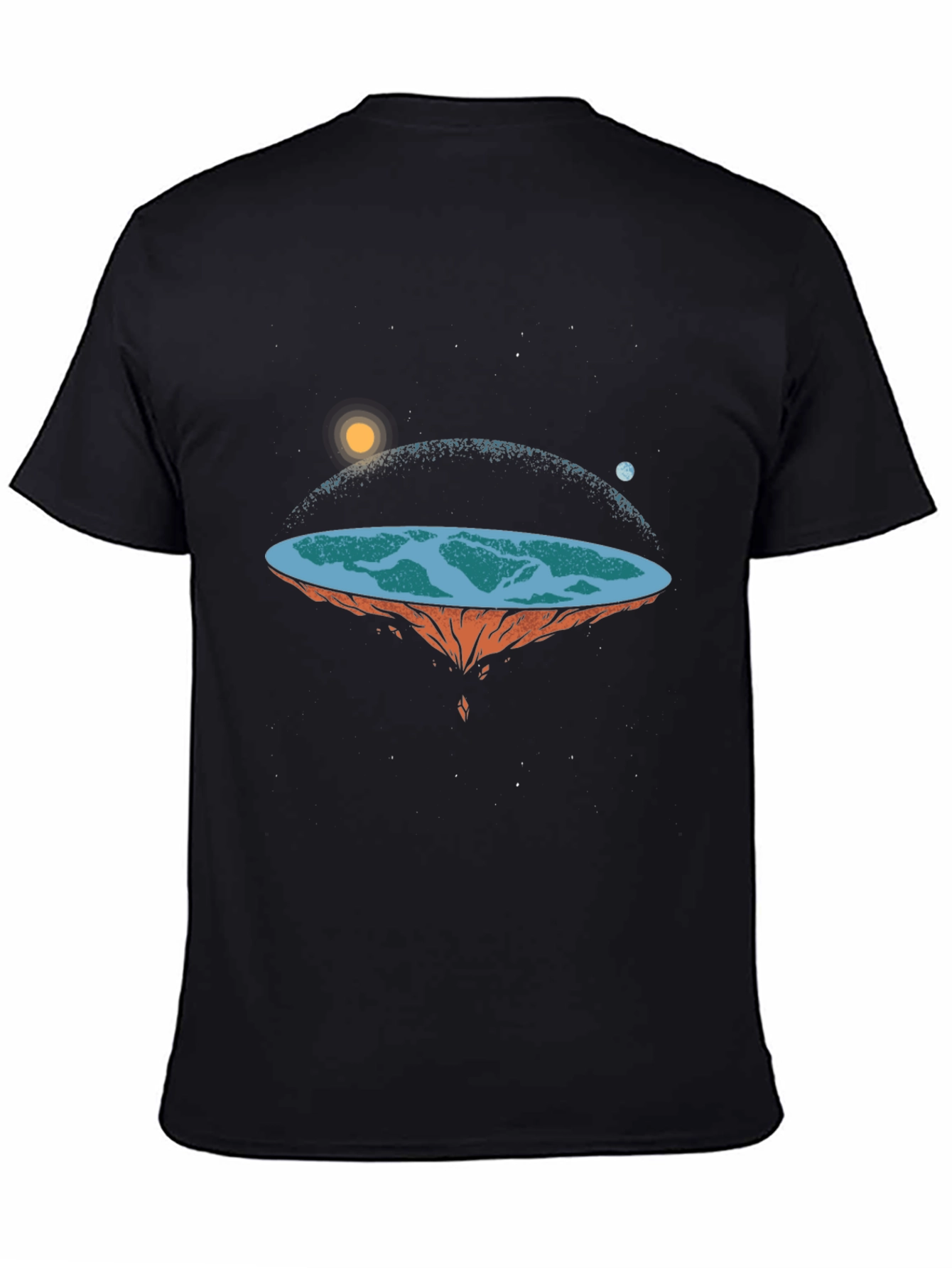 Black Flat Earth Graphic Tee view 4