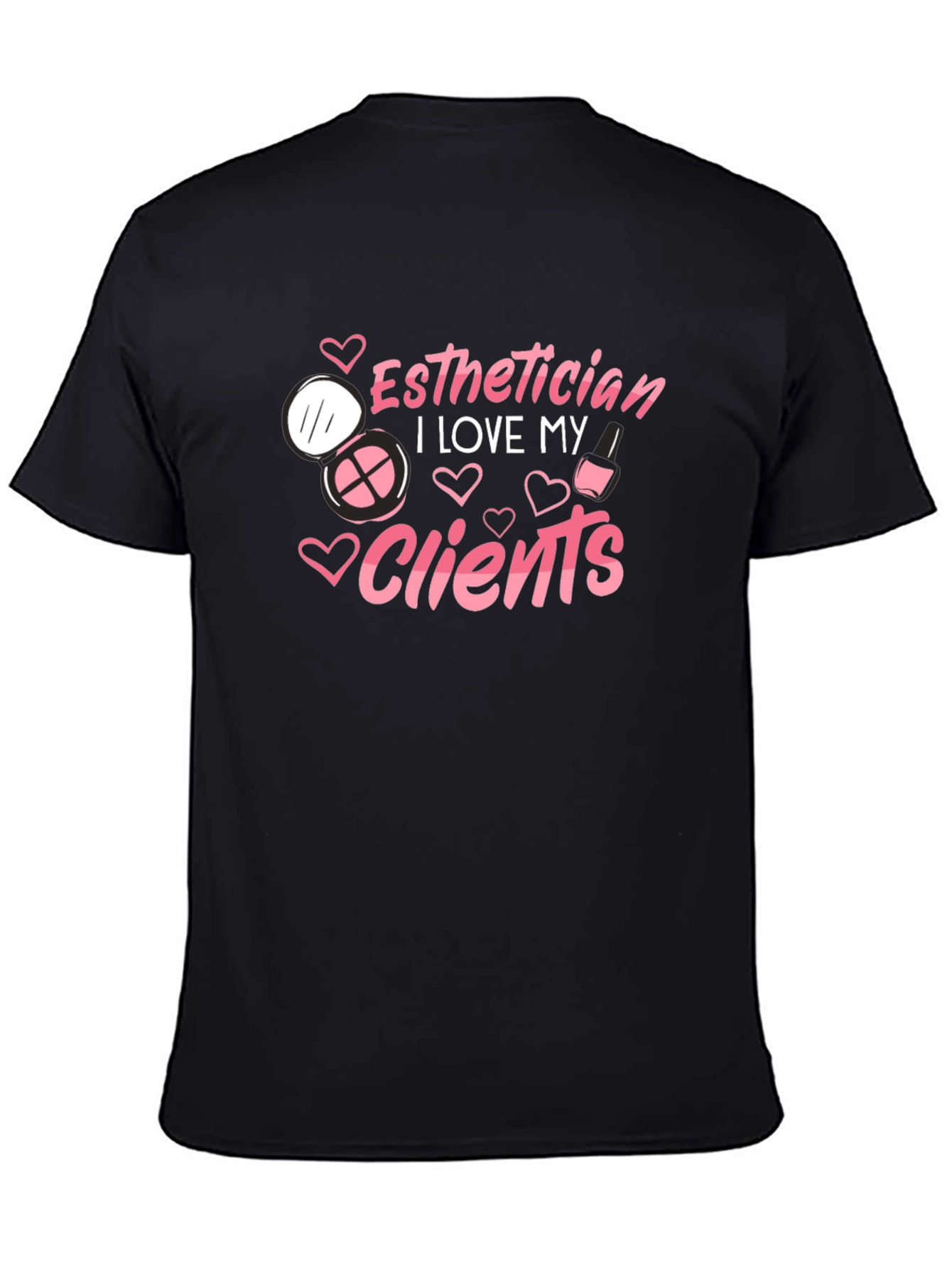 Black Esthetician Love Clients Black T-Shirt view 4