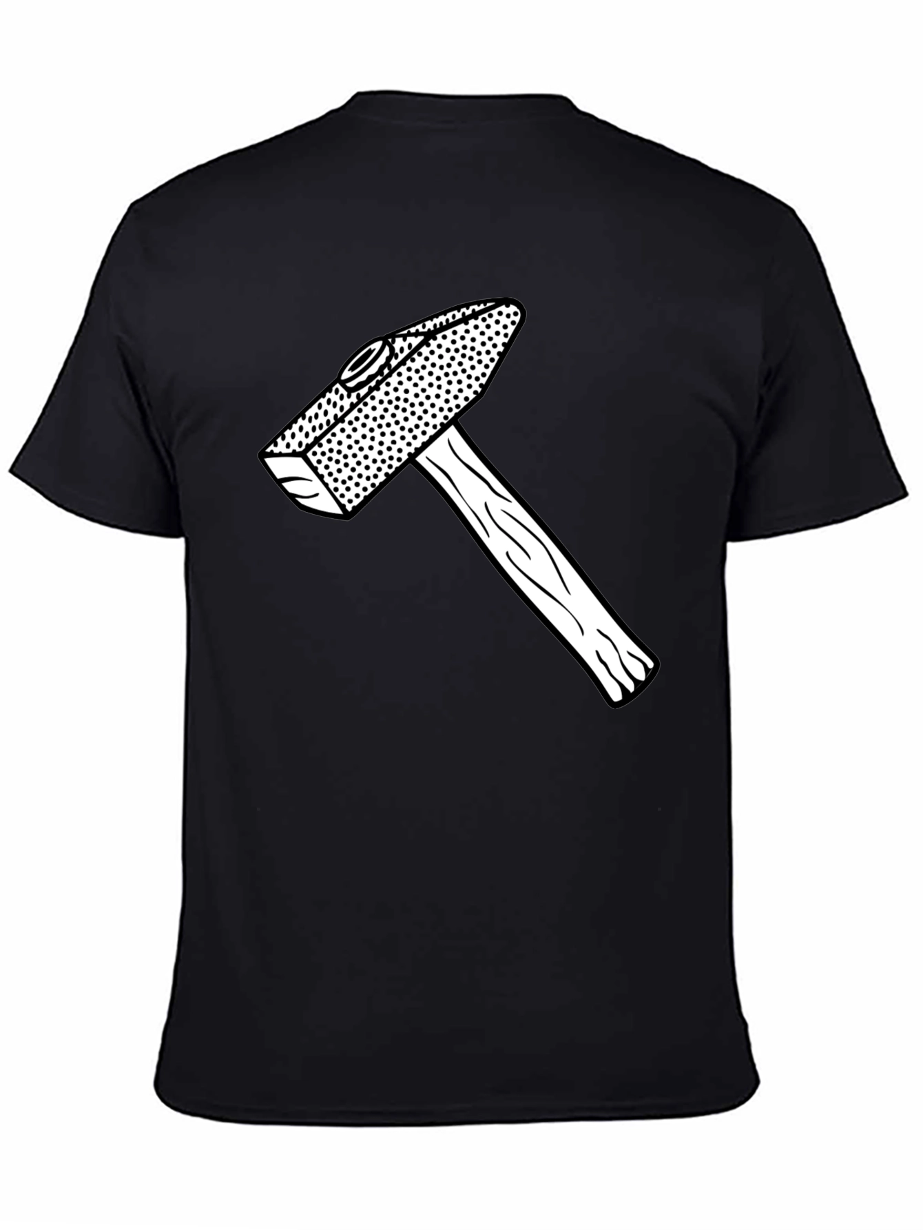 Black Hammer Graphic Tee - Black Cotton Casual Shirt view 4