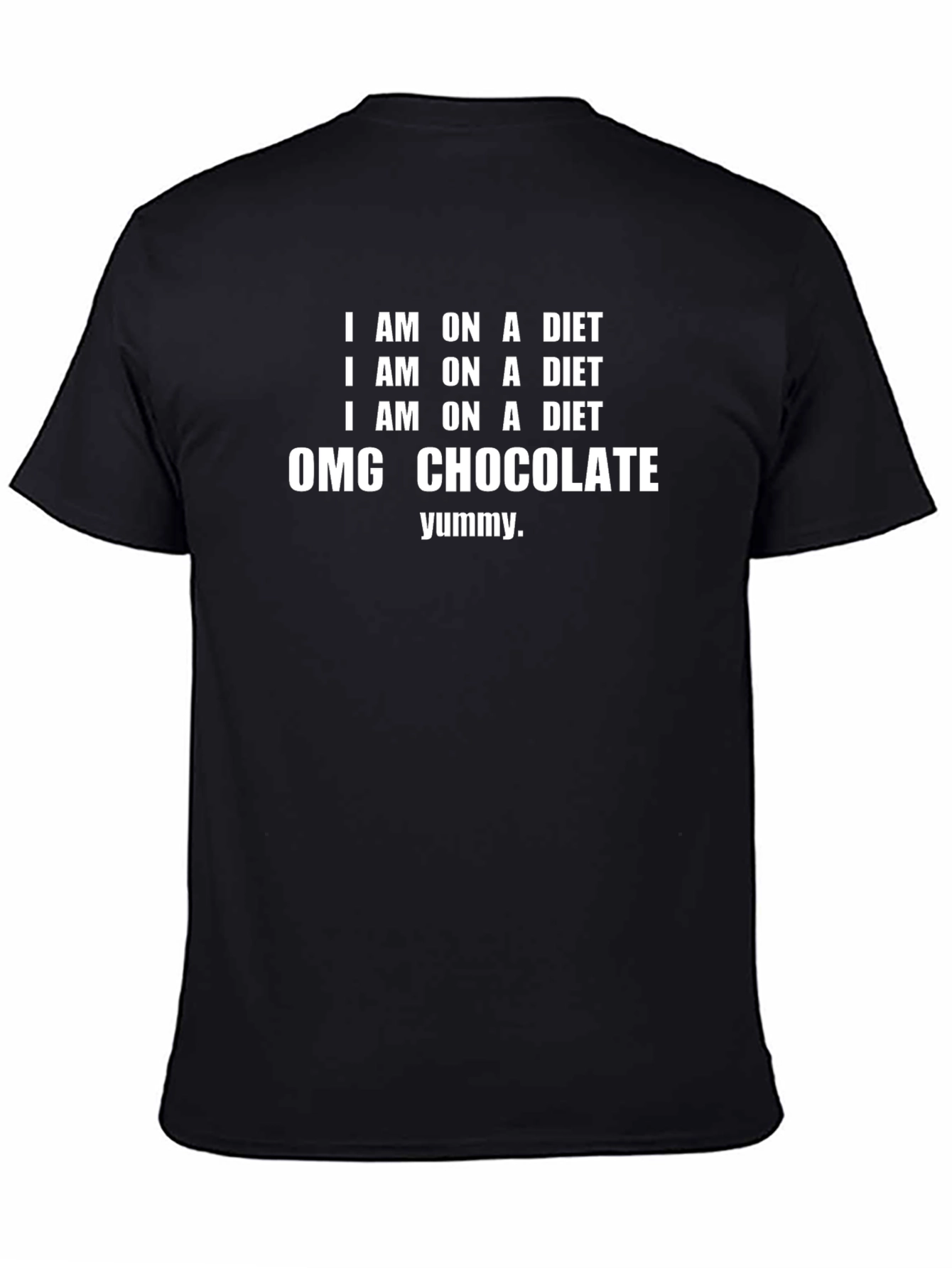 Black OMG Chocolate Diet T-Shirt - Funny Foodie Tee view 4